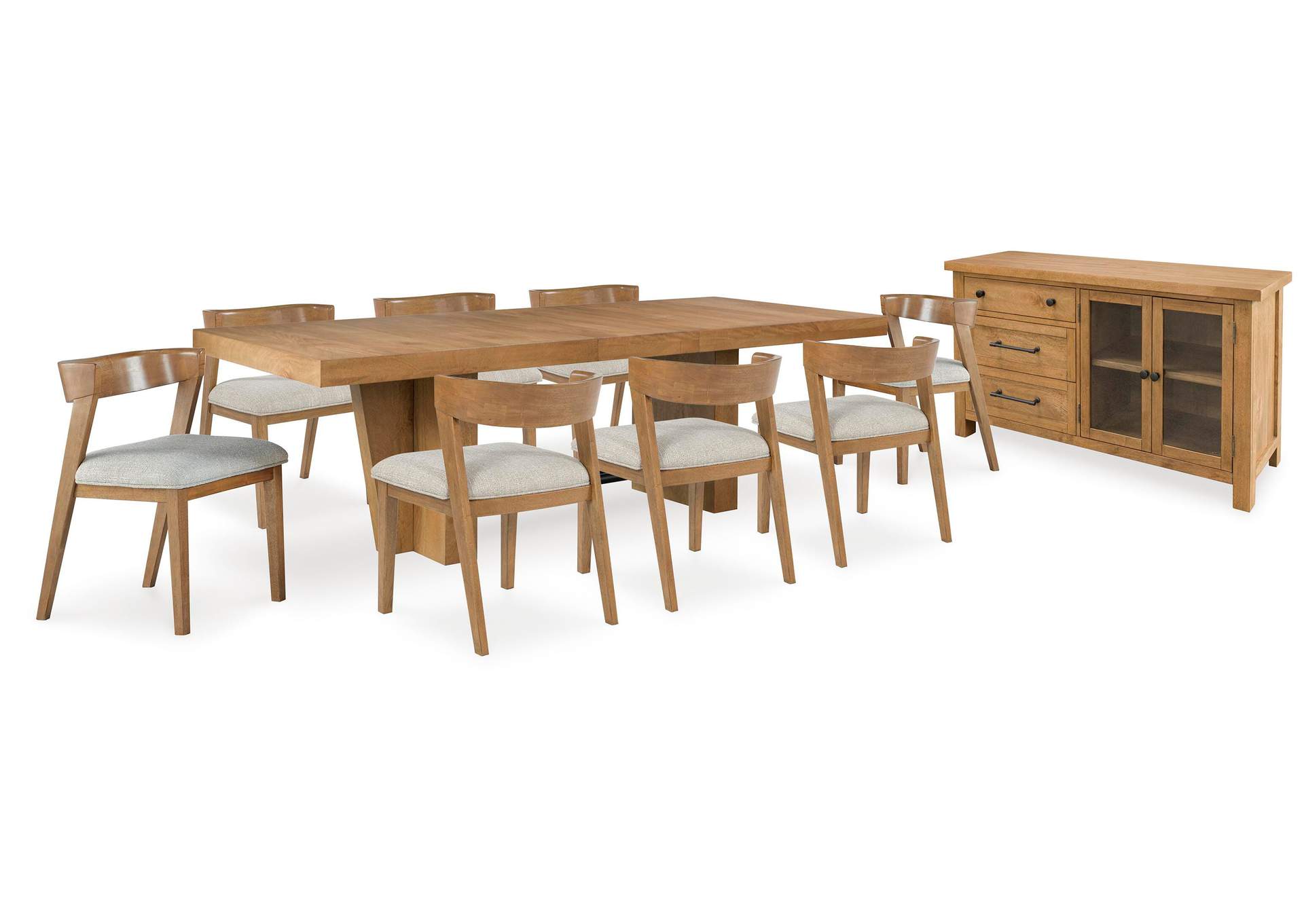 Kristiland Extendable Dining Table and 8 Chairs with Storage image 1