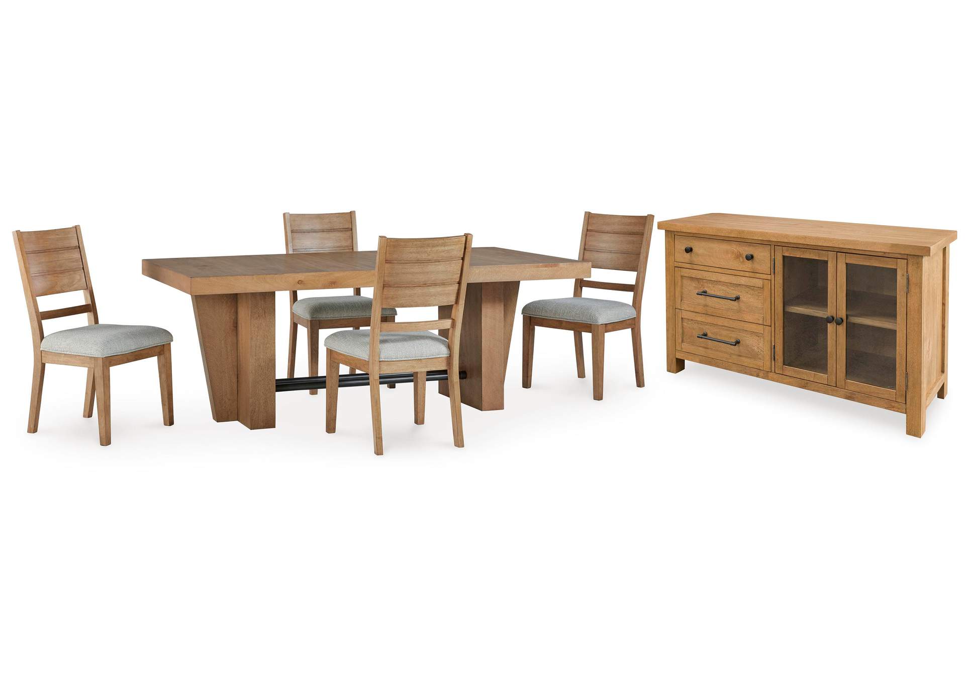 Kristiland Extendable Dining Table and 4 Chairs with Storage image 1