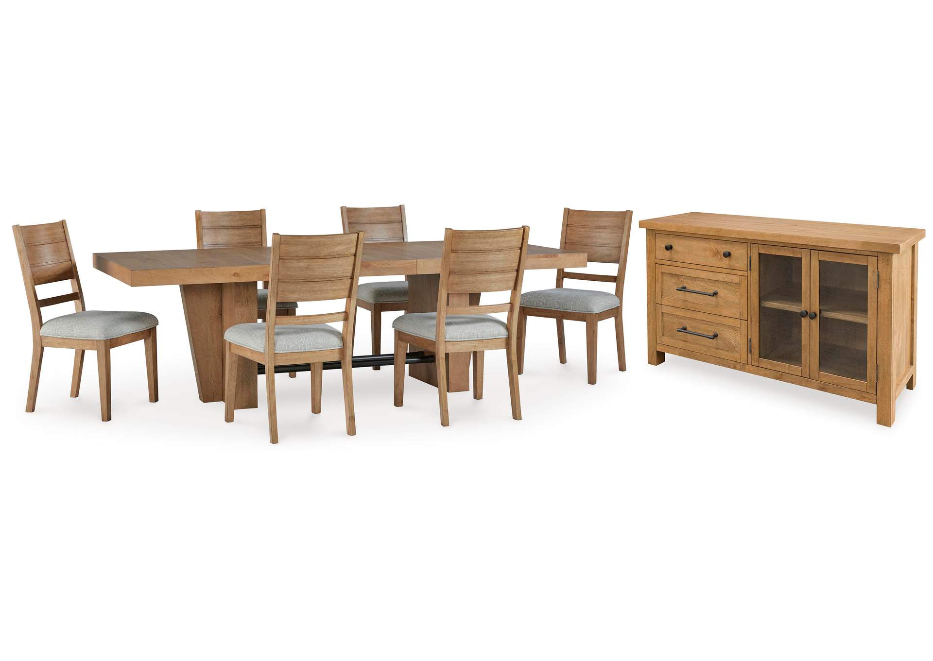 Kristiland Extendable Dining Table and 6 Chairs with Storage image 1