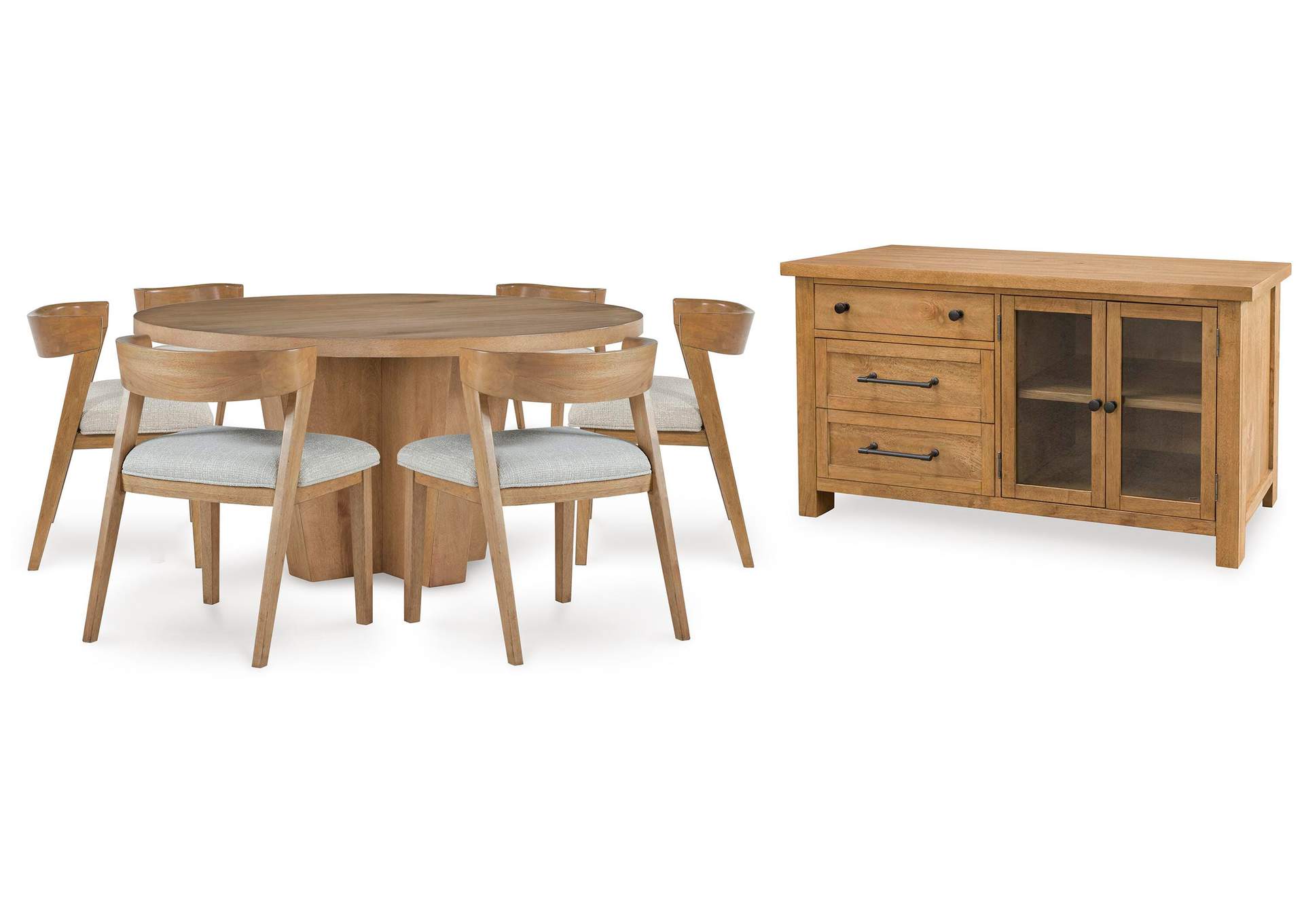 Kristiland Dining Table and 6 Chairs with Storage image 1