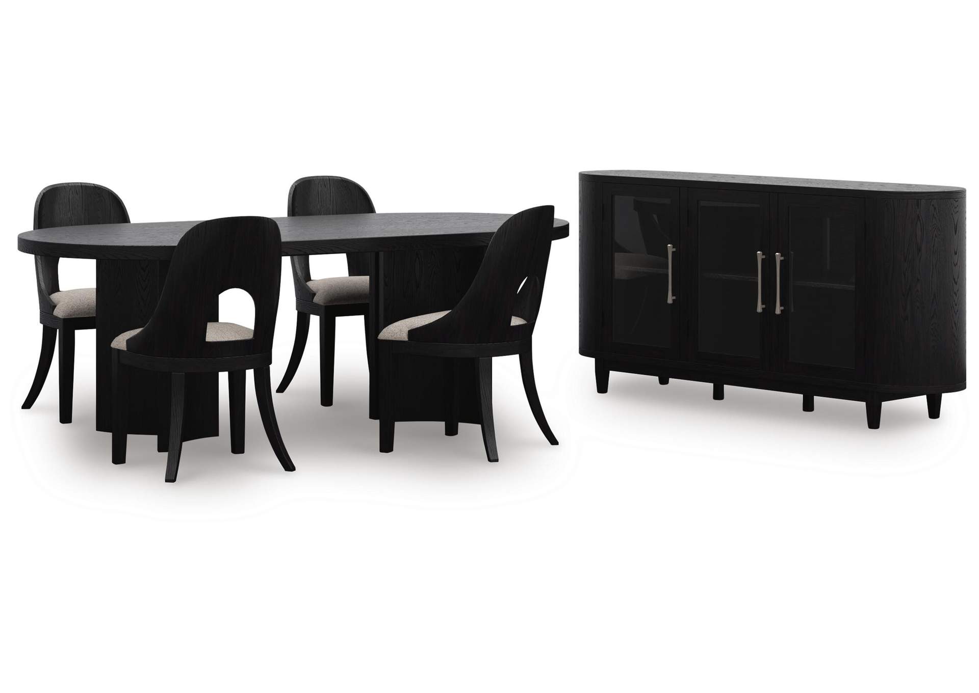 Rowanbeck Dining Table and 4 Chairs with Storage image 1