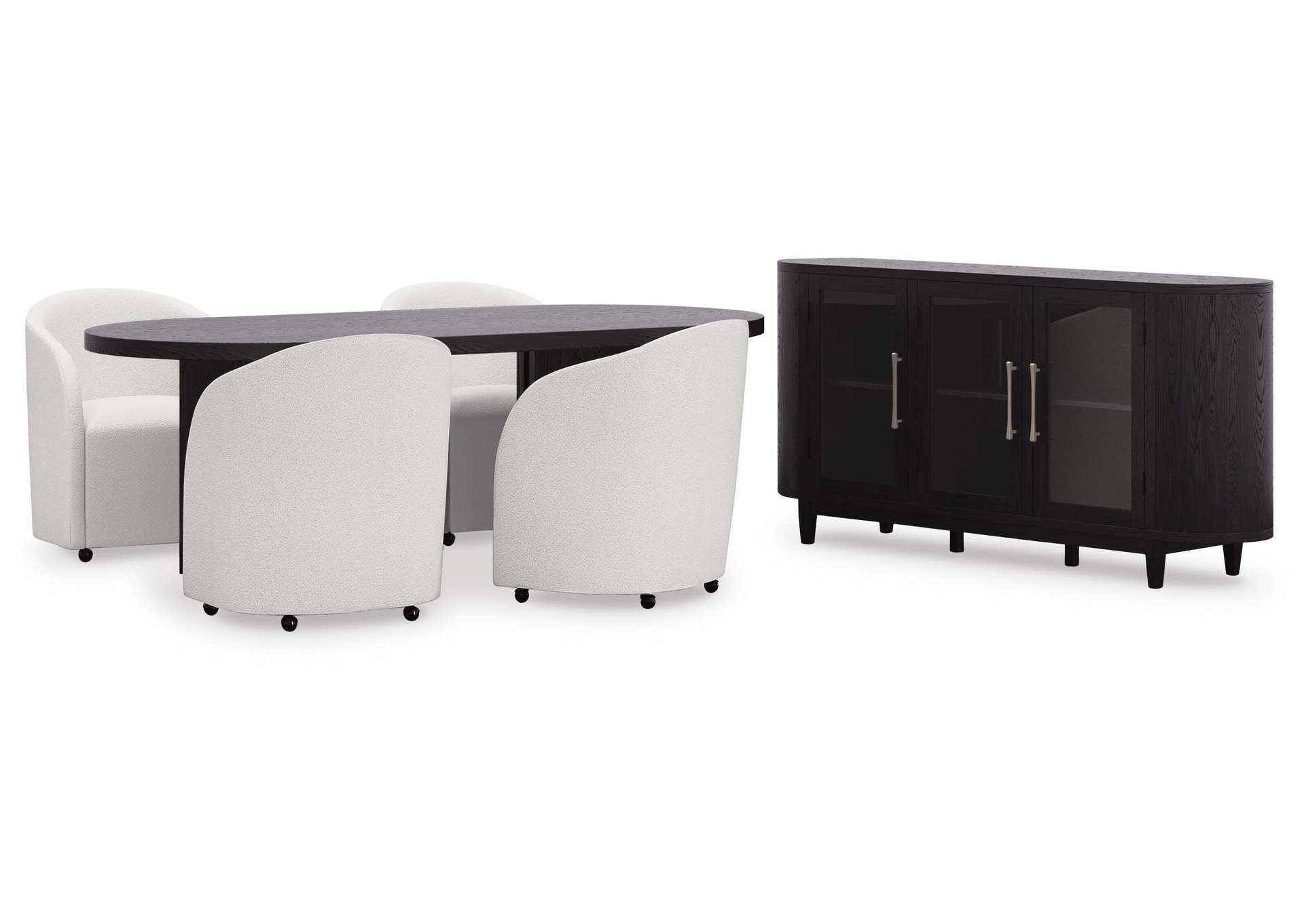 Rowanbeck Dining Table and 4 Chairs with Storage image 1
