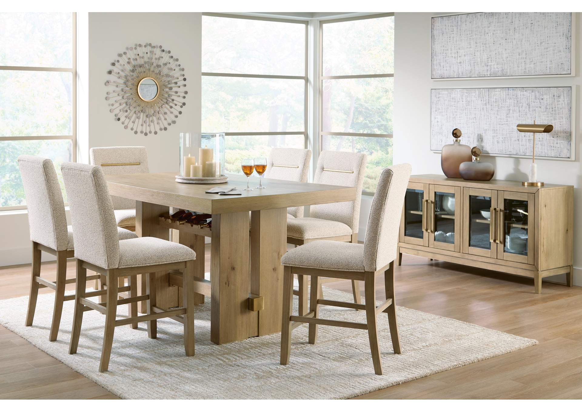 Crendlin Counter Height Dining Table and 6 Barstools image 3