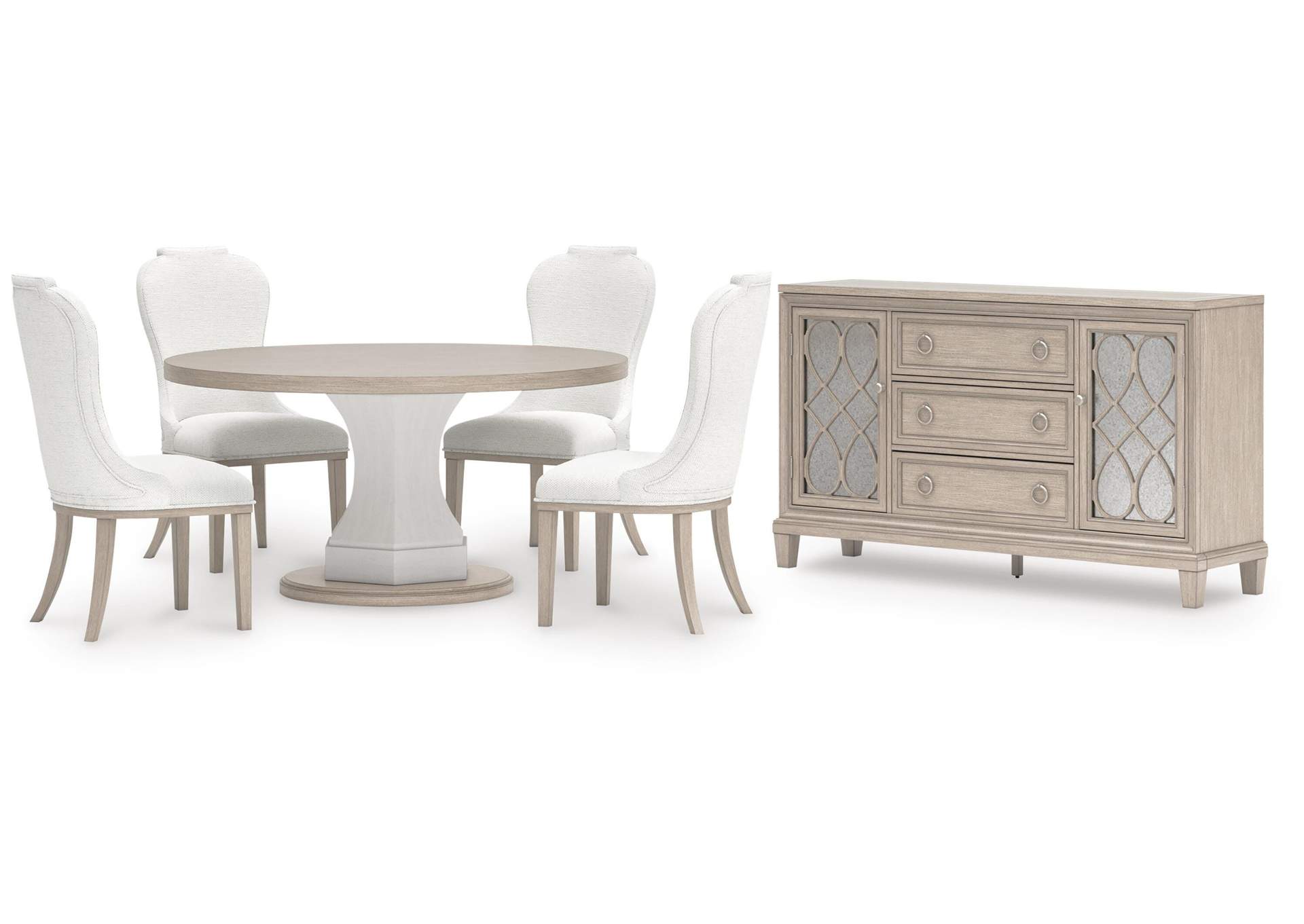 Jorlaina Dining Table and 4 Chairs with Storage image 1