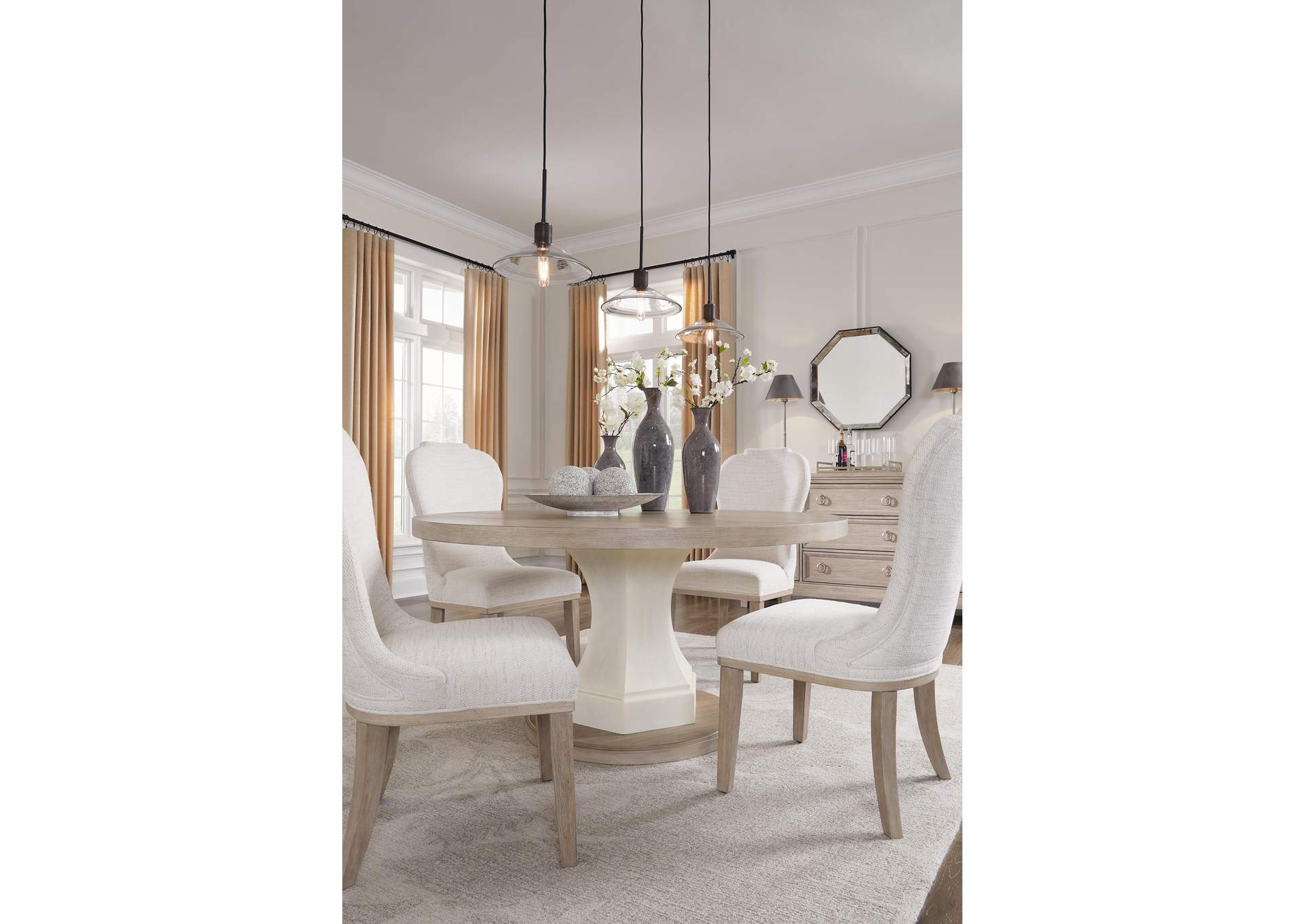 Jorlaina Extendable Dining Table and 8 Chairs with Storage image 8
