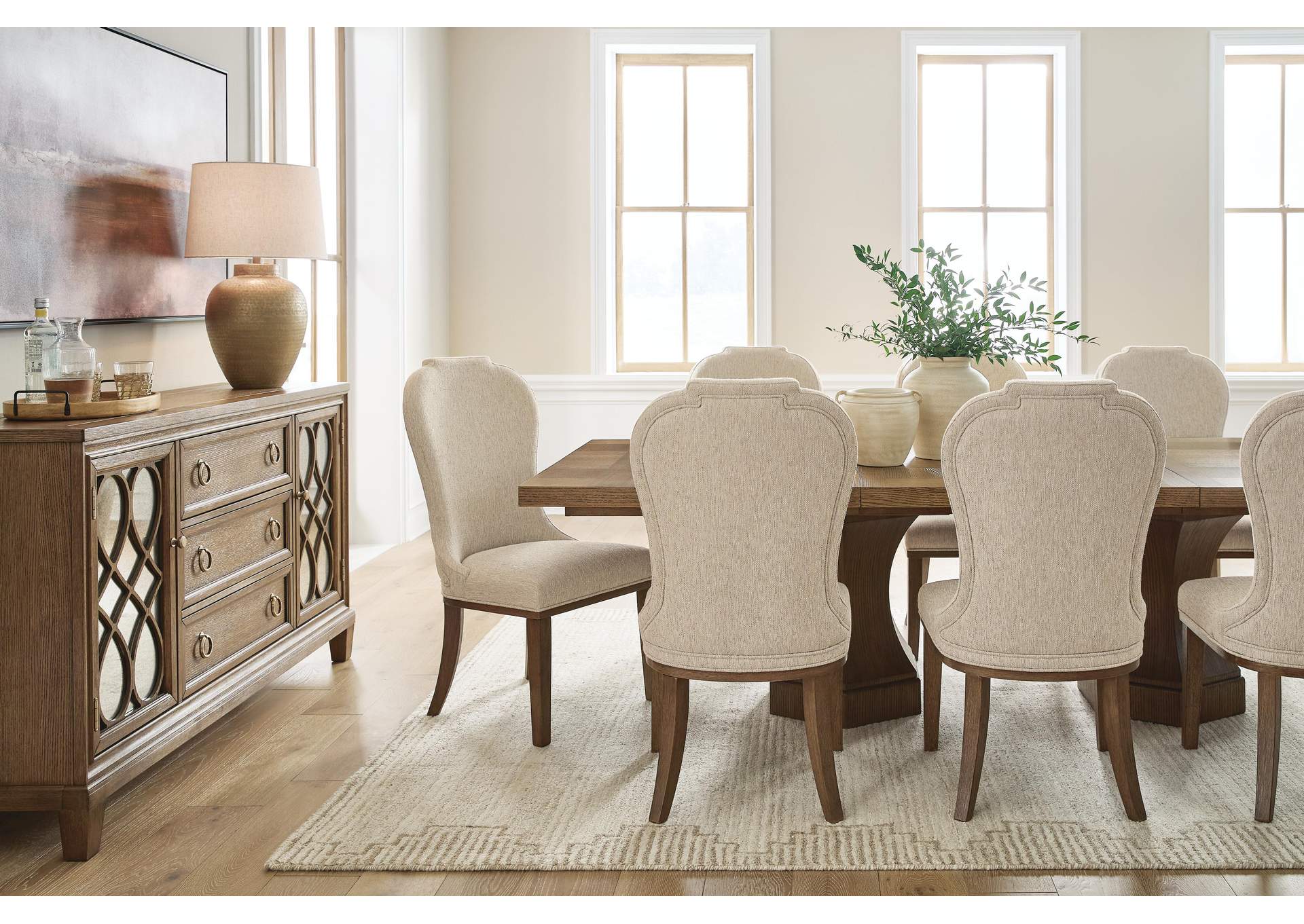 Jorlaina Dining Table and 8 Chairs image 6