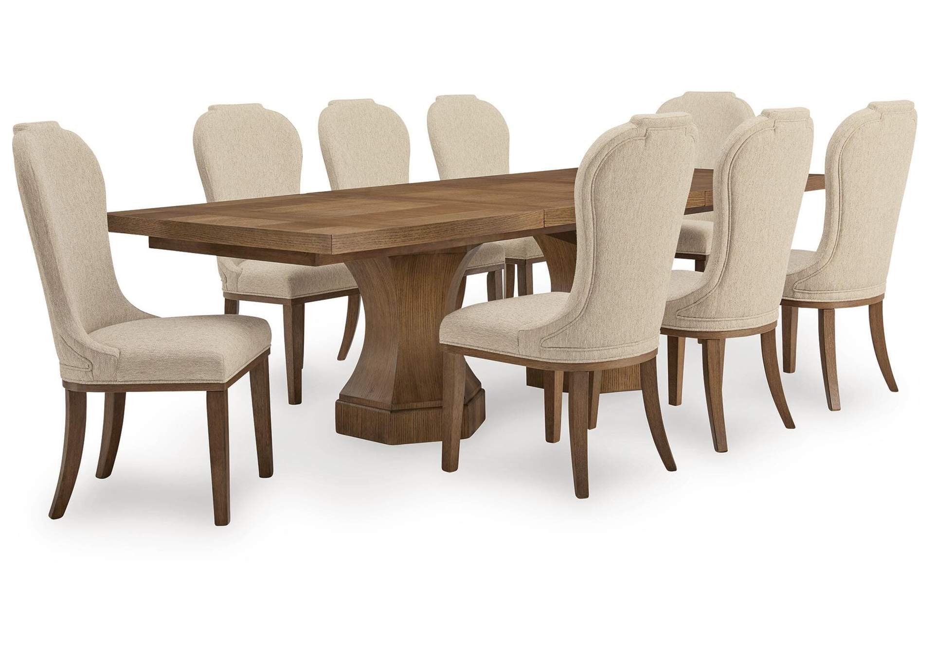 Jorlaina Dining Table and 8 Chairs image 1