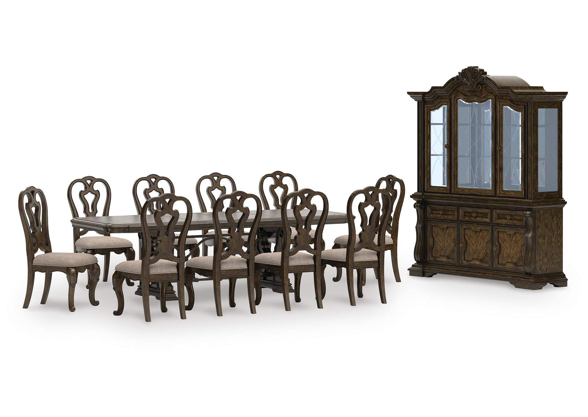 Maylee Extendable Dining Table and 10 Chairs with Storage image 1