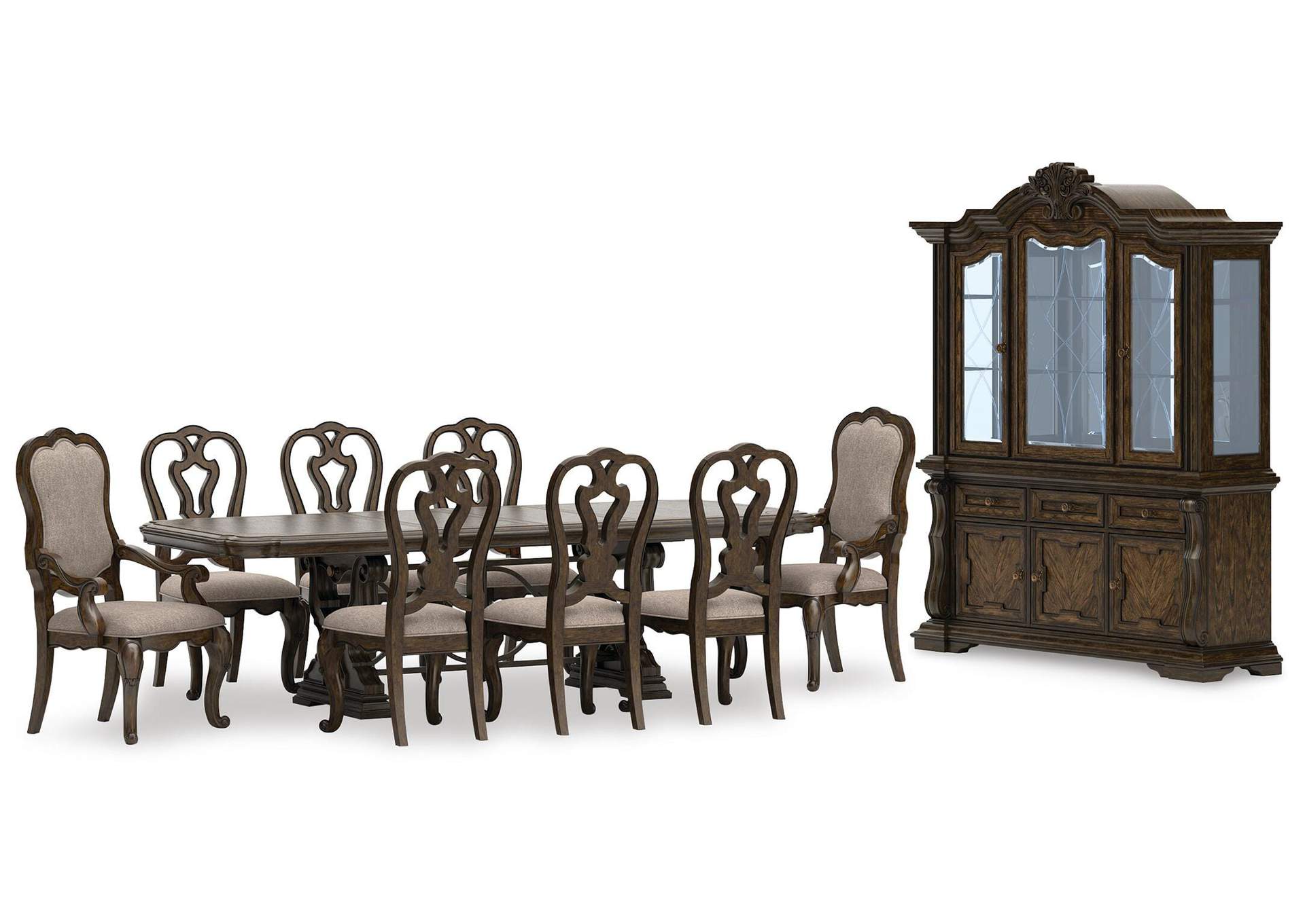 Maylee Extendable Dining Table and 8 Chairs with Storage image 1