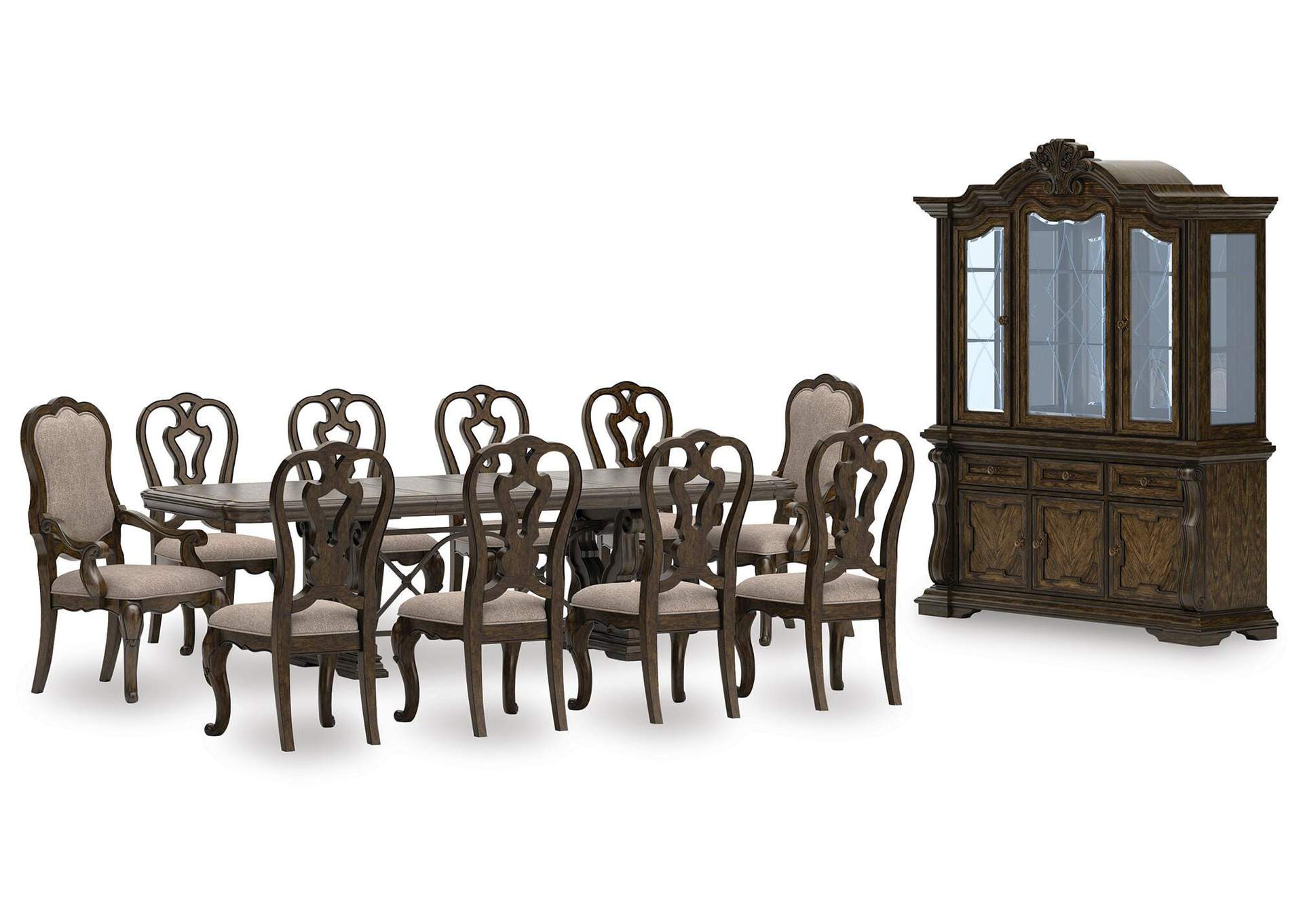 Maylee Extendable Dining Table and 10 Chairs with Storage image 1