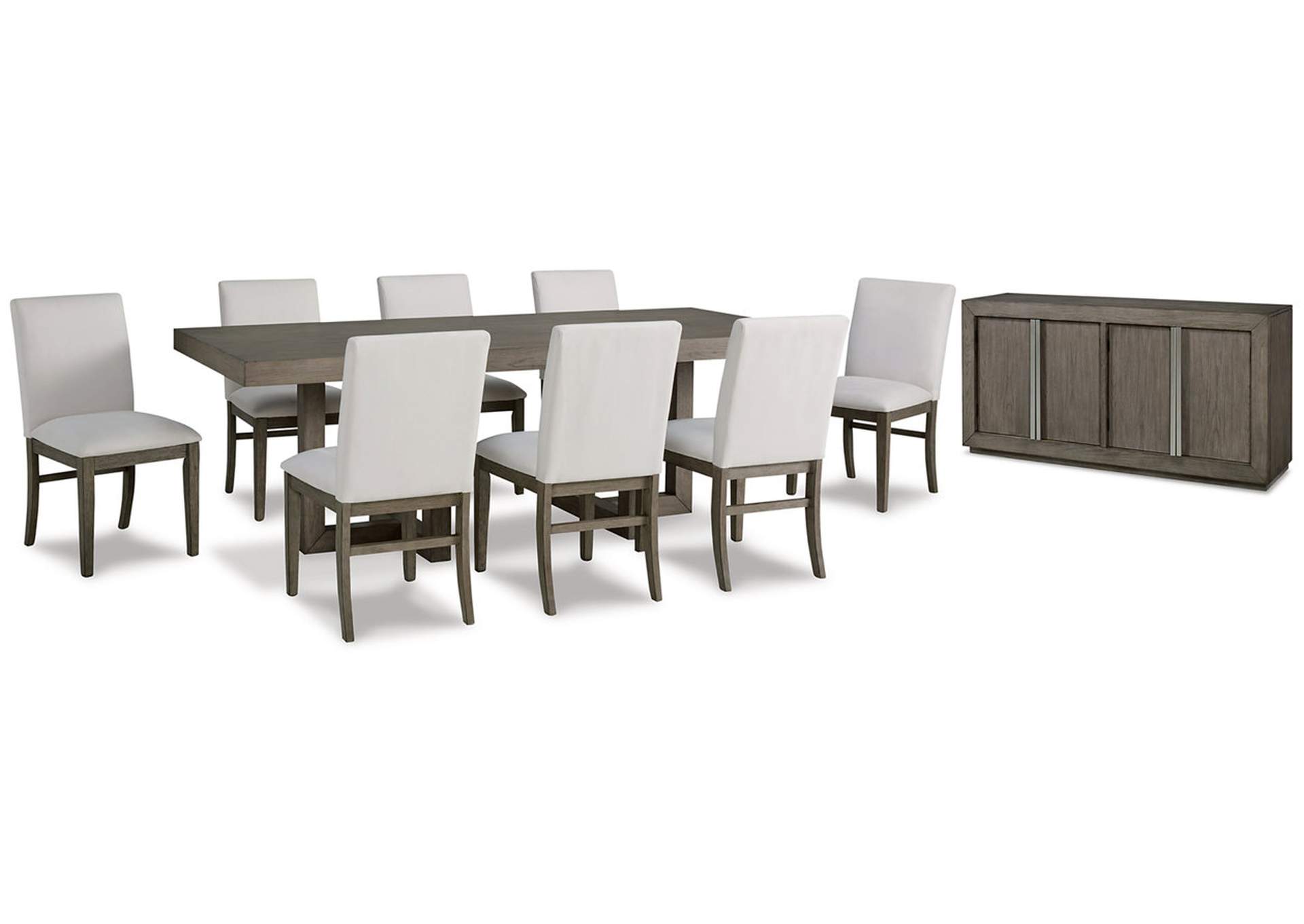 Anibecca Dining Table and 8 Chairs with Storage