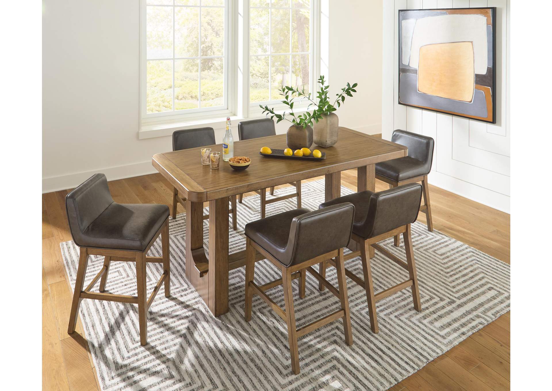 Cabalynn Counter Height Dining Table and 6 Barstools image 3