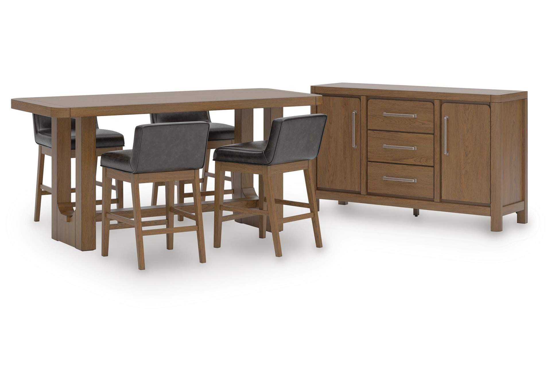 Cabalynn Counter Height Dining Table and 4 Barstools with Storage image 1