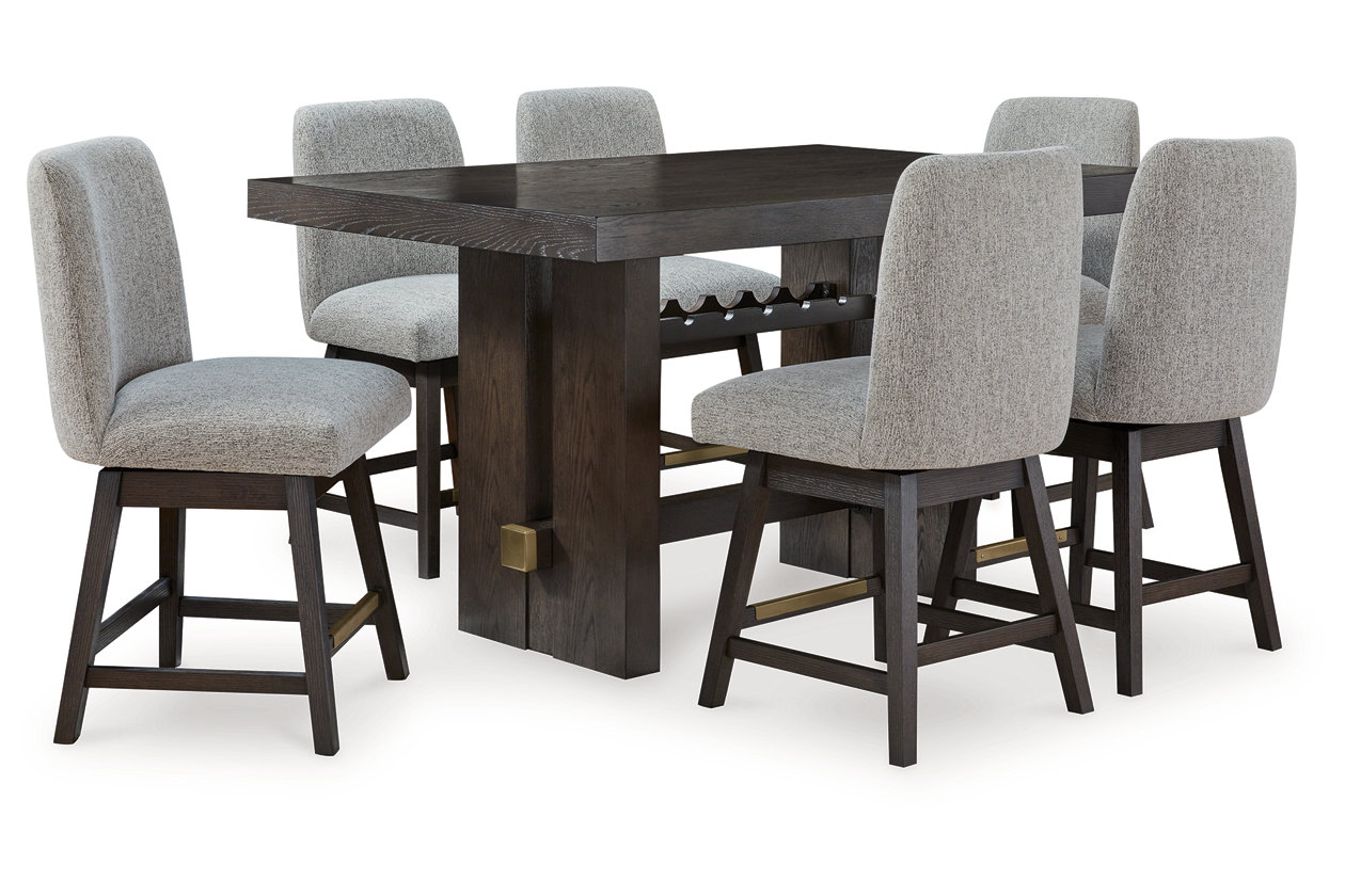 Burkhaus Counter Height Dining Table and 6 Barstools