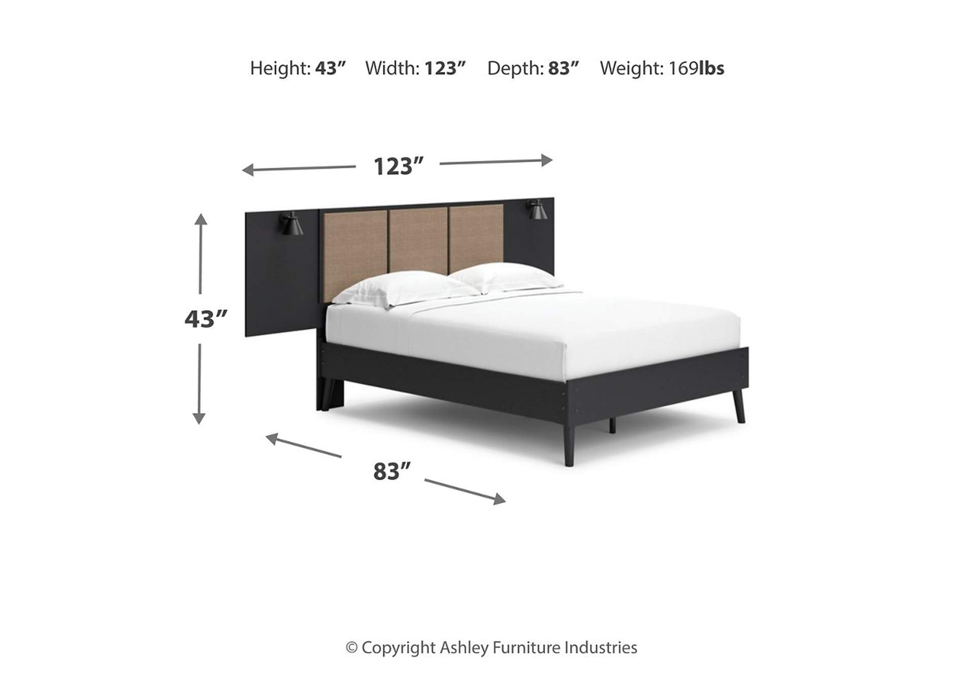 Charlang Queen Panel Platform Bed with 2 Extensions