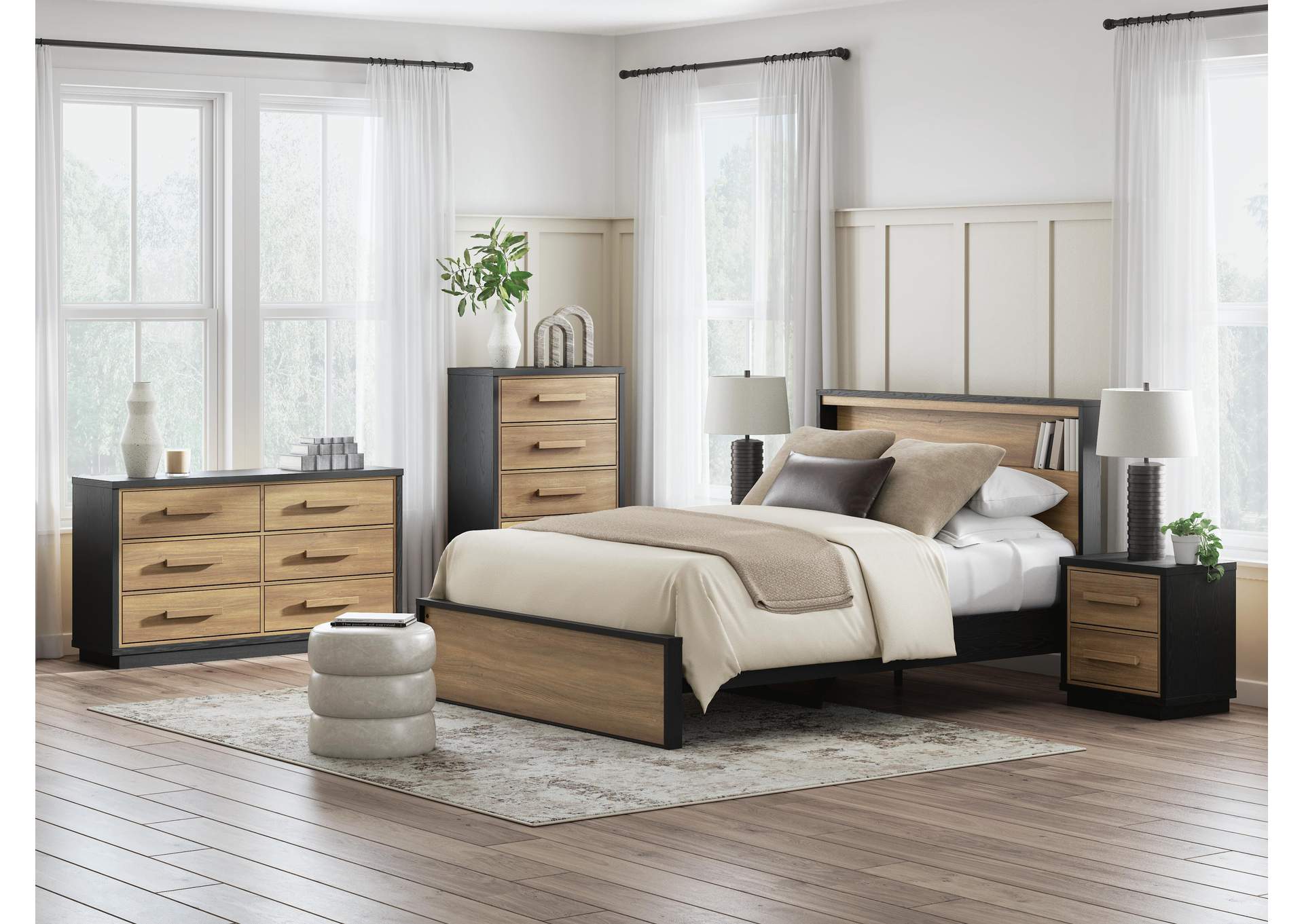Kozmour Queen Bookcase Complete Bed Frame image 10