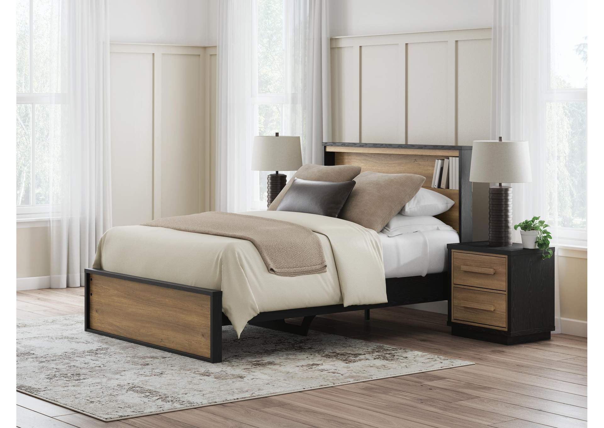 Kozmour Full Bookcase Complete Bed Frame image 2