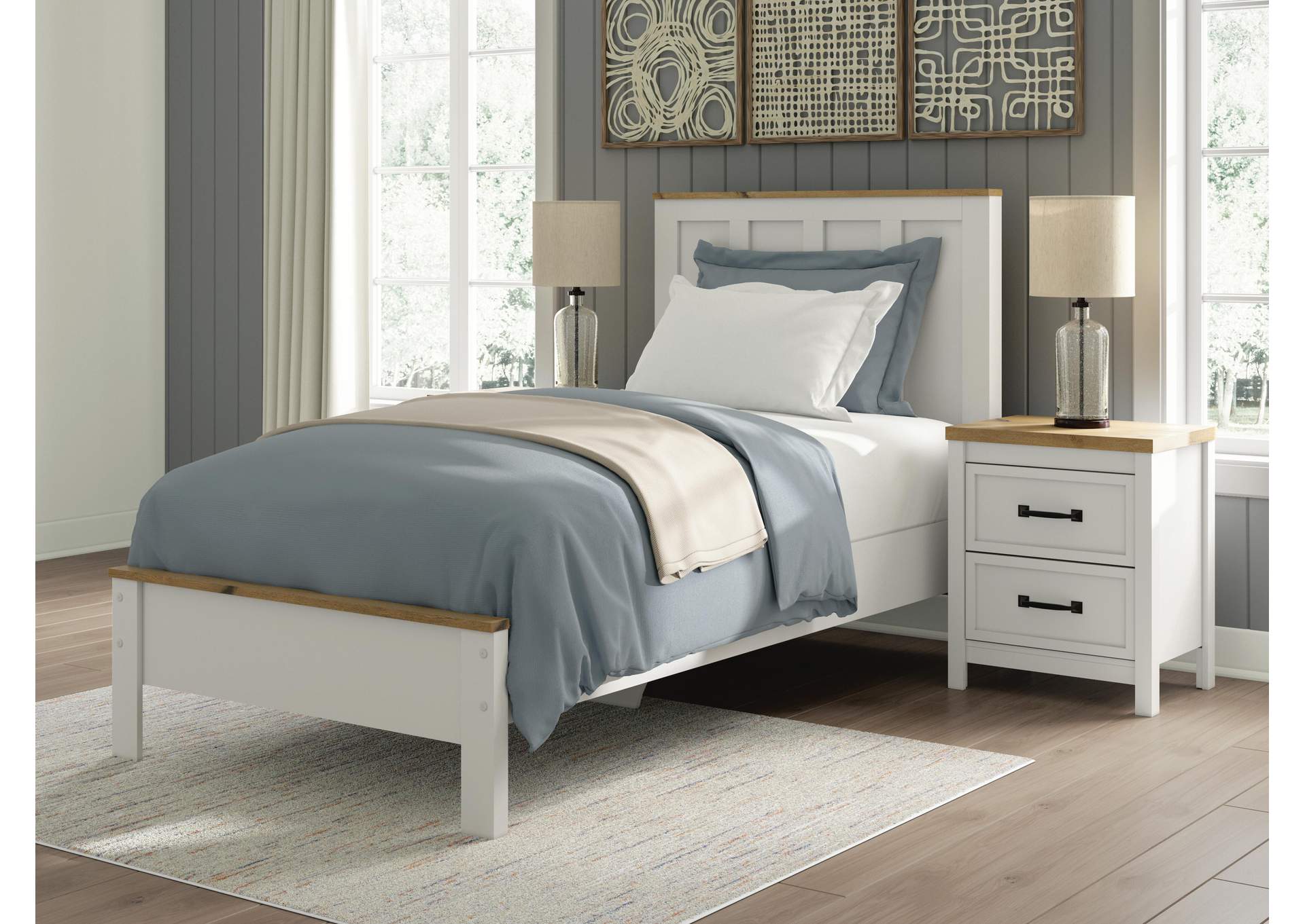 Kerisden Twin Panel Complete Bed Frame image 2