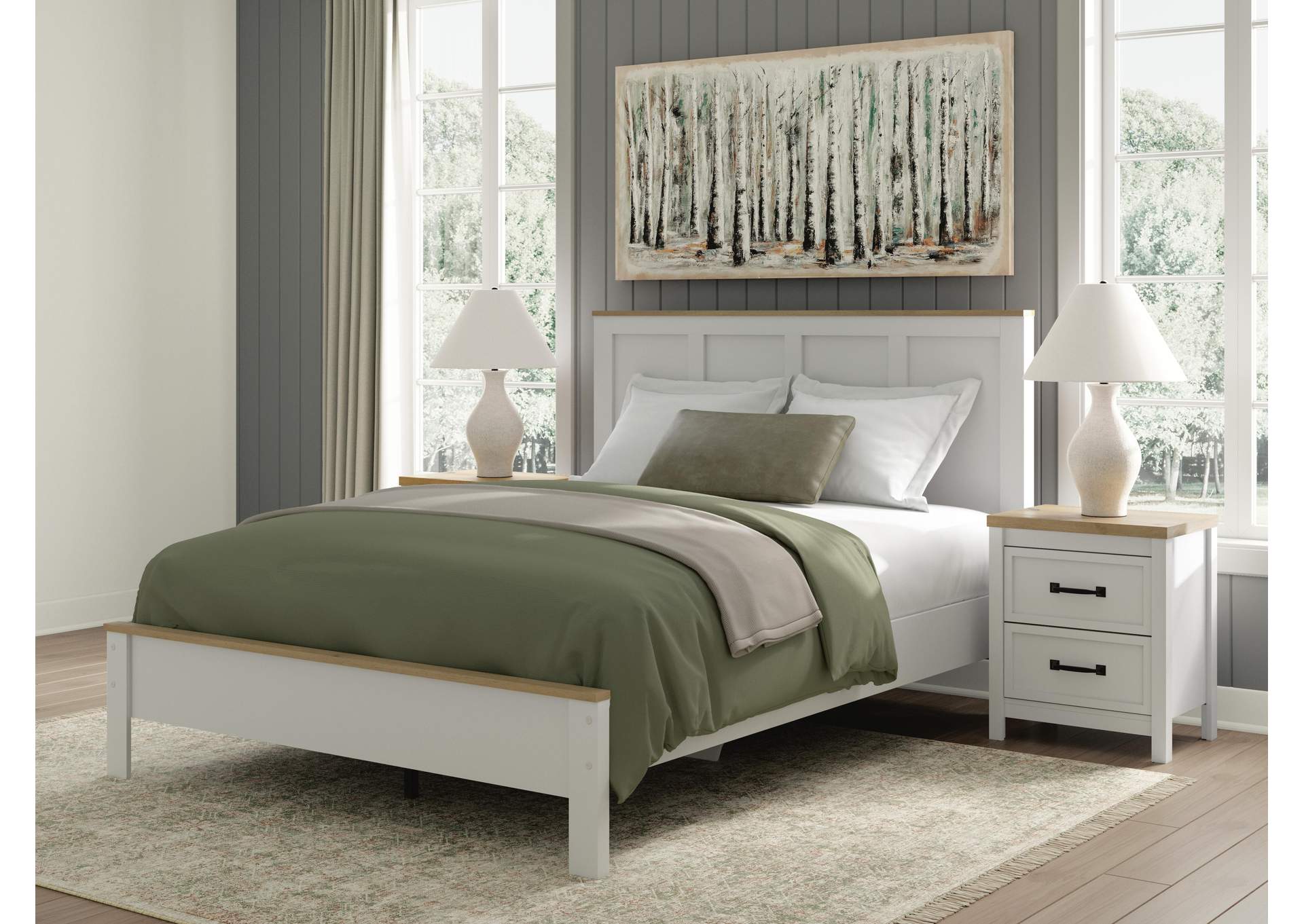 Kerisden Queen Panel Complete Bed Frame image 2