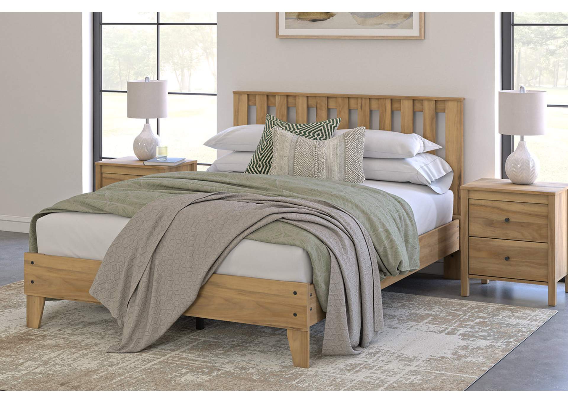 Bermacy Queen Platform Panel Bed