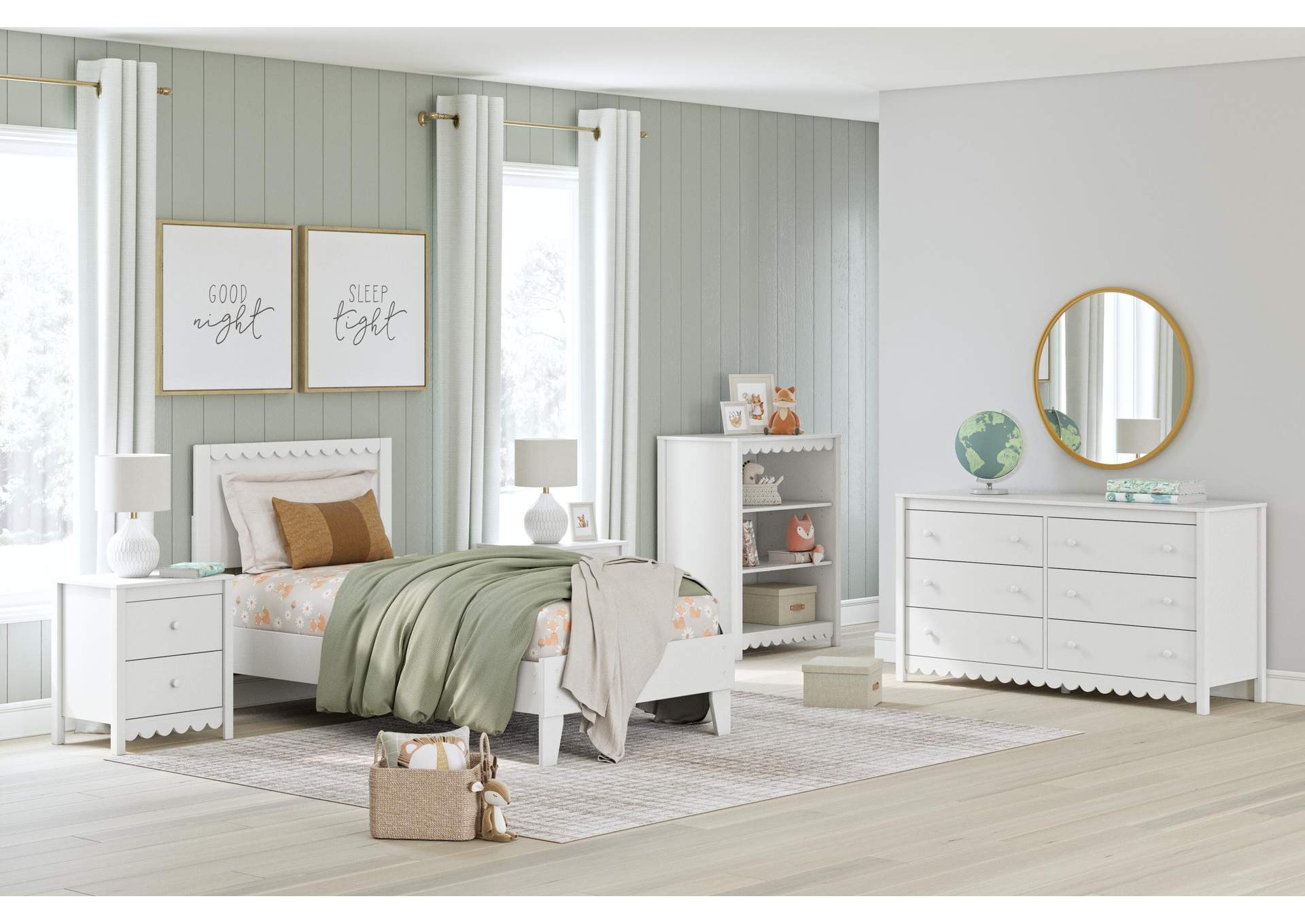 Hallityn Twin Panel Platform Bed, Dresser, Chest and Nightstand image 8