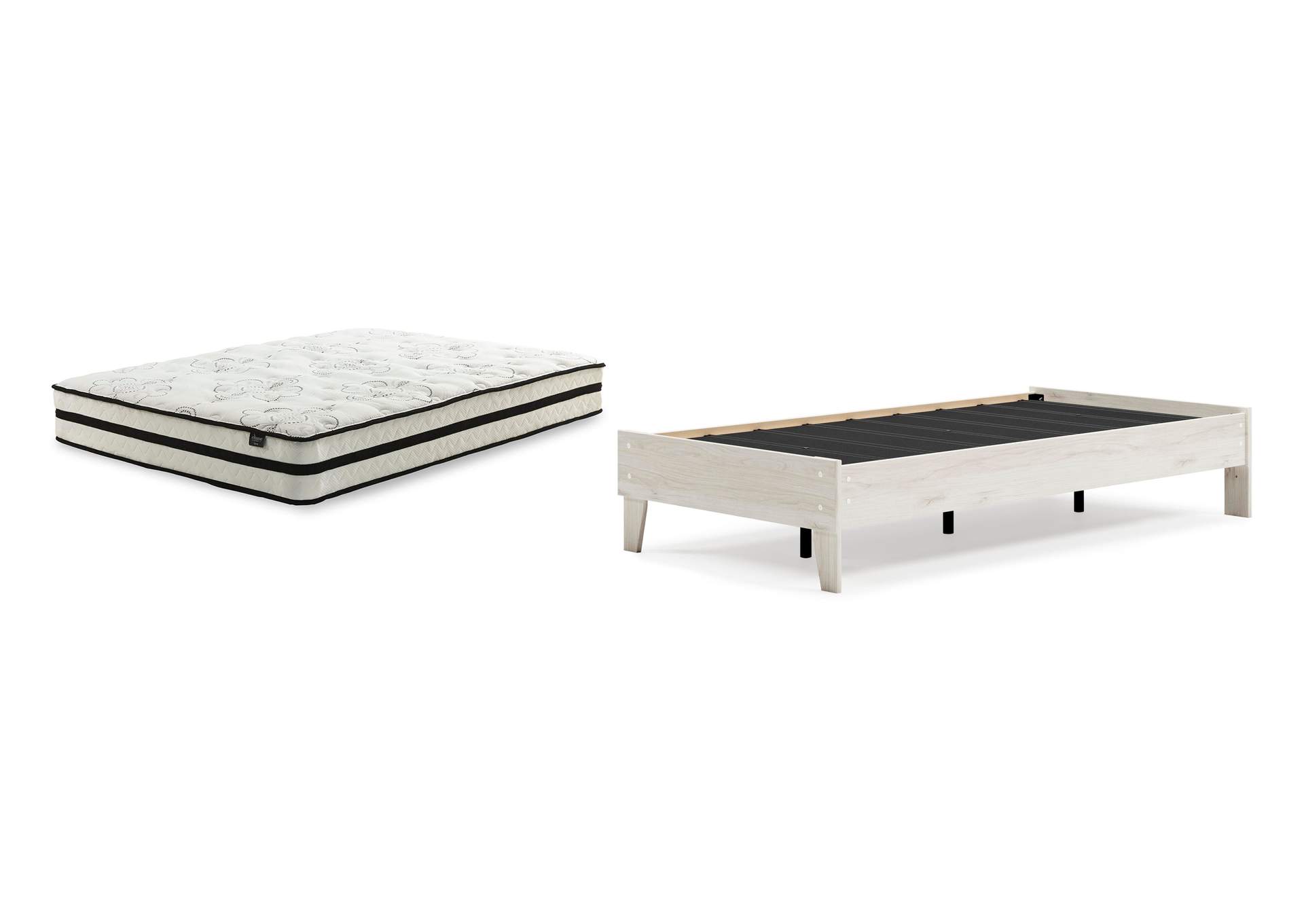 Socalle Twin Platform Bed with Chime 10 Inch Medium Hybrid Mattress image 1
