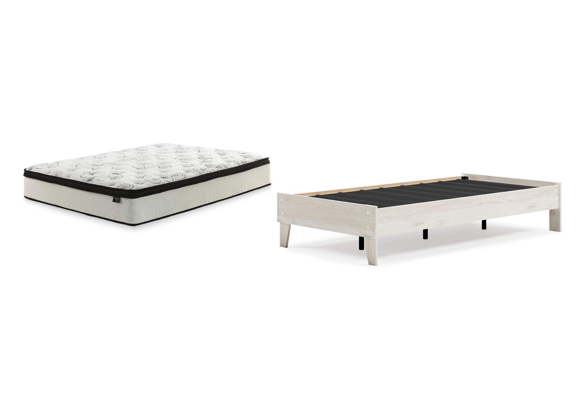 Socalle Twin Platform Bed with Chime 12 Inch Plush Hybrid Twin Mattress image 1