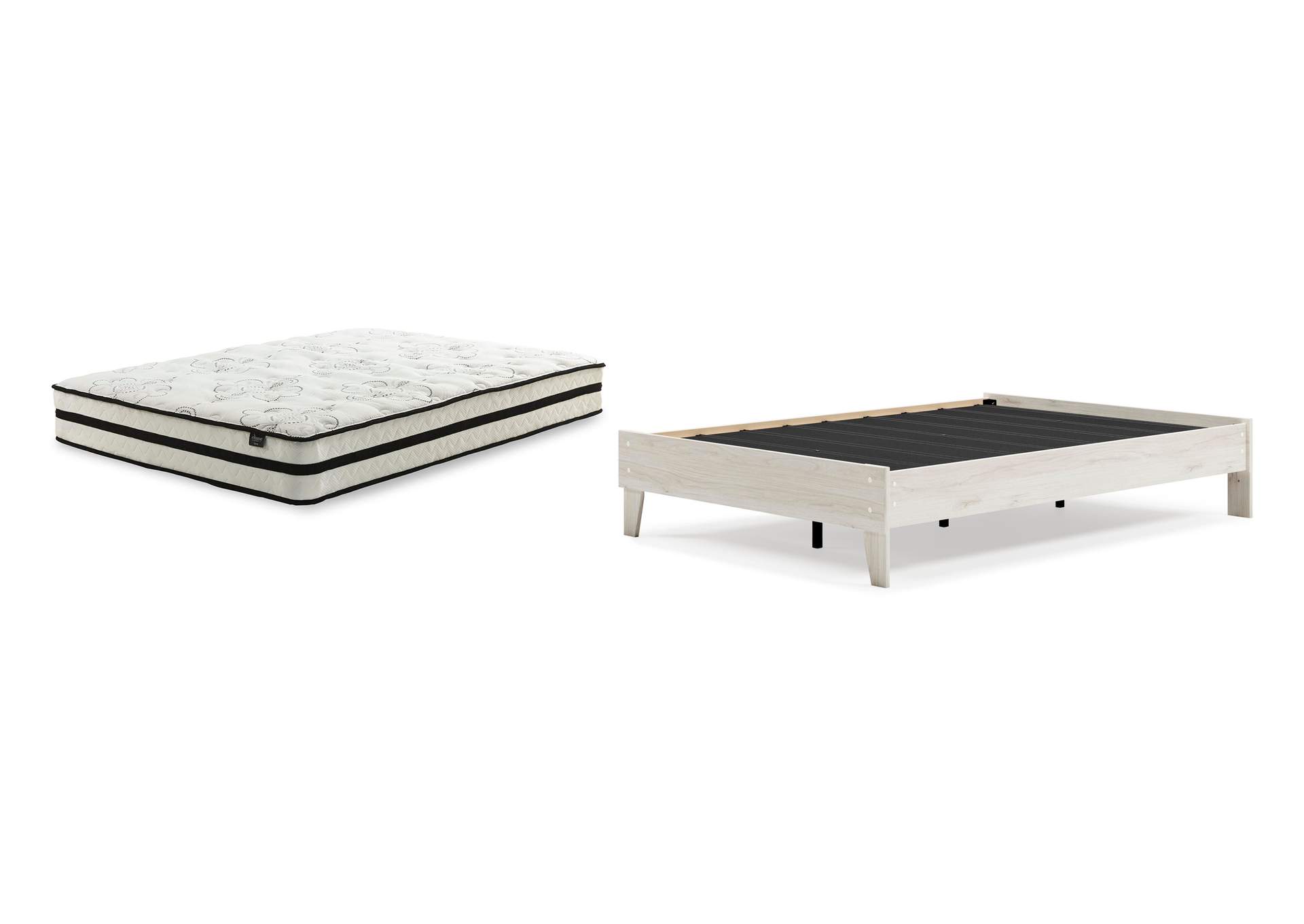 Socalle Full Platform Bed with Chime 10 Inch Medium Hybrid Mattress image 1