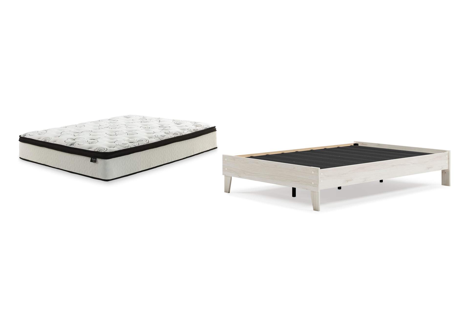 Socalle Full Platform Bed with Chime 12 Inch Plush Hybrid Twin Mattress image 1