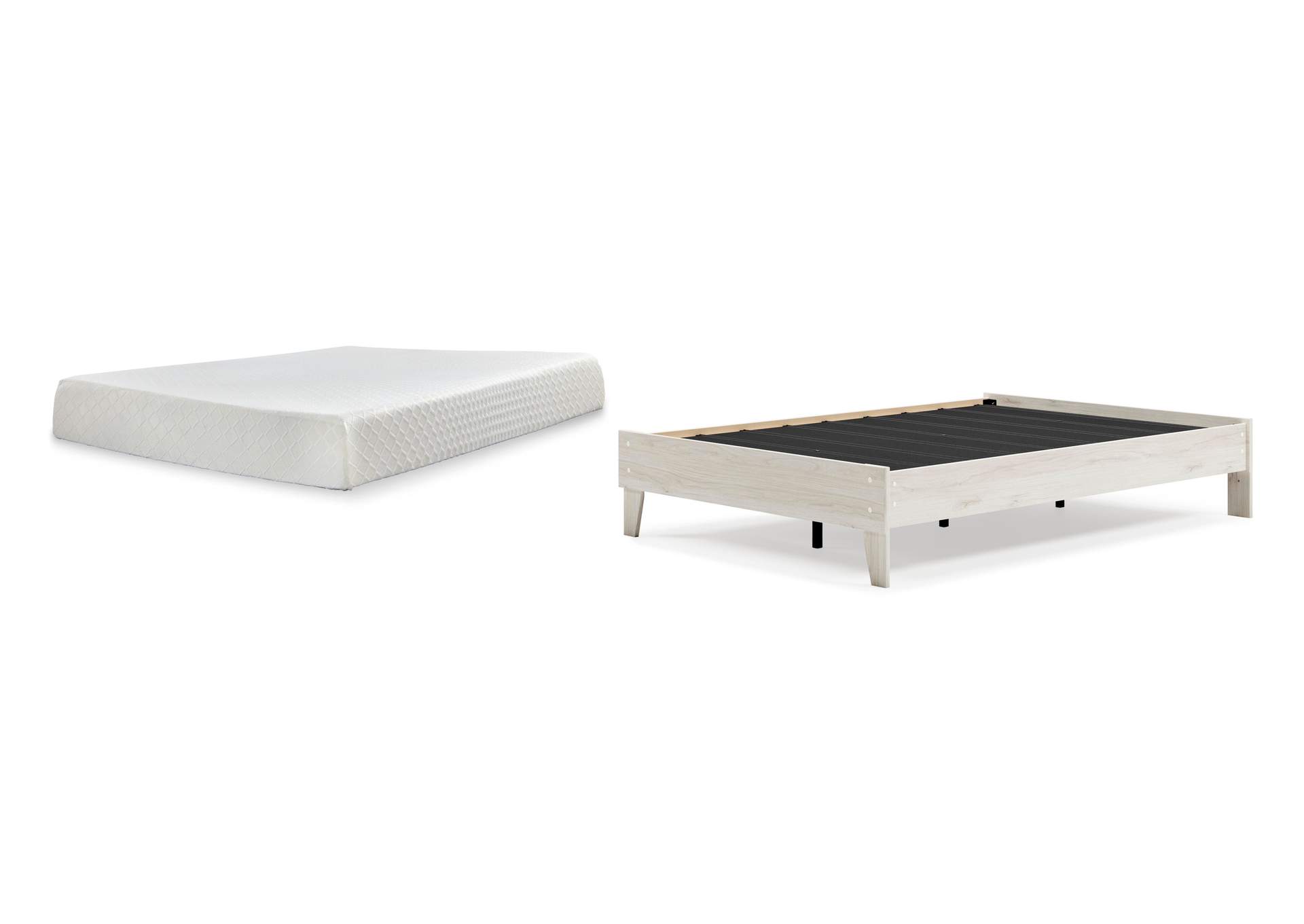 Socalle Full Platform Bed with Chime 10 Inch Firm Memory Foam Mattress image 1