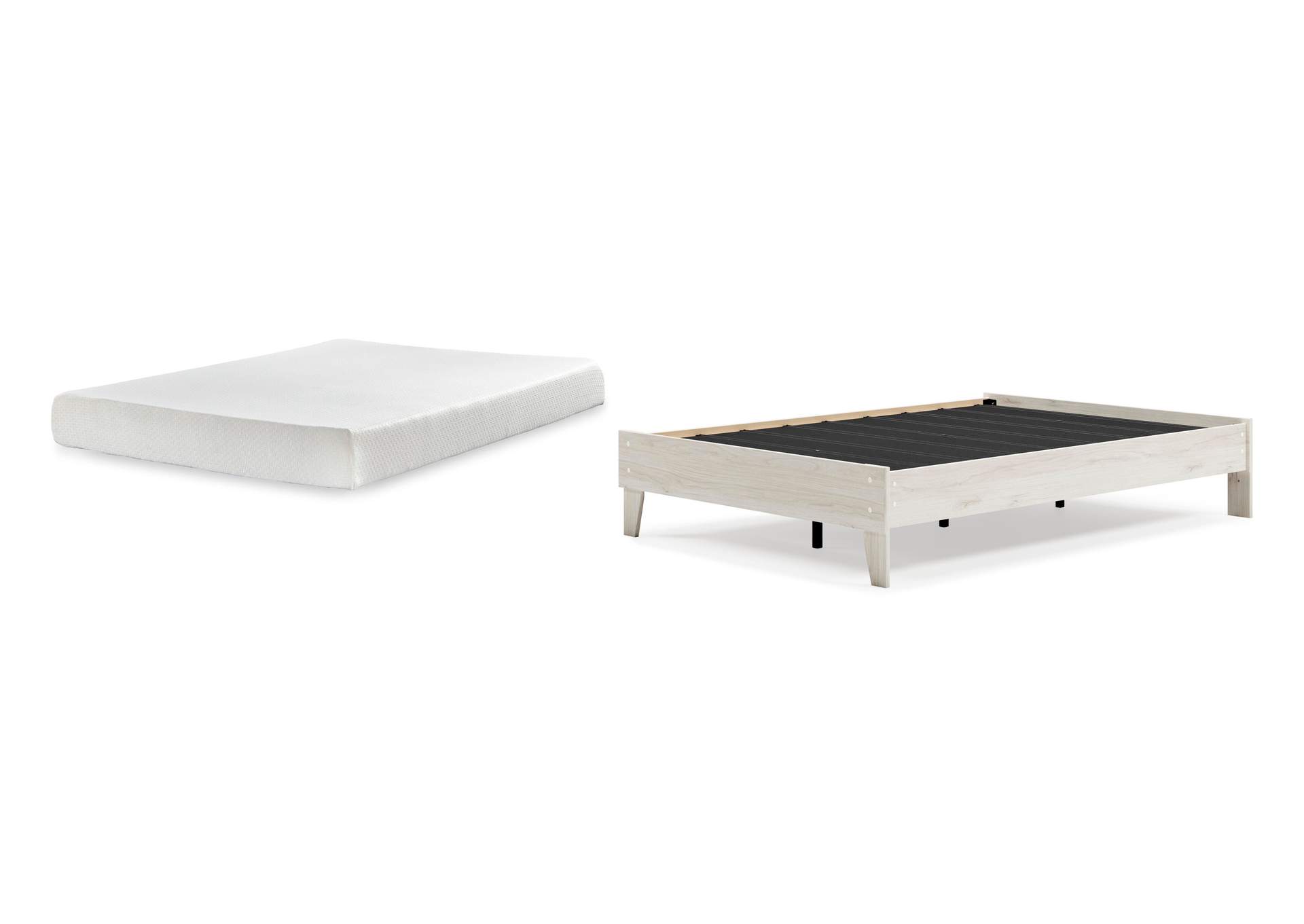 Socalle Full Platform Bed with Chime 8 Inch Medium Memory Foam Mattress image 1