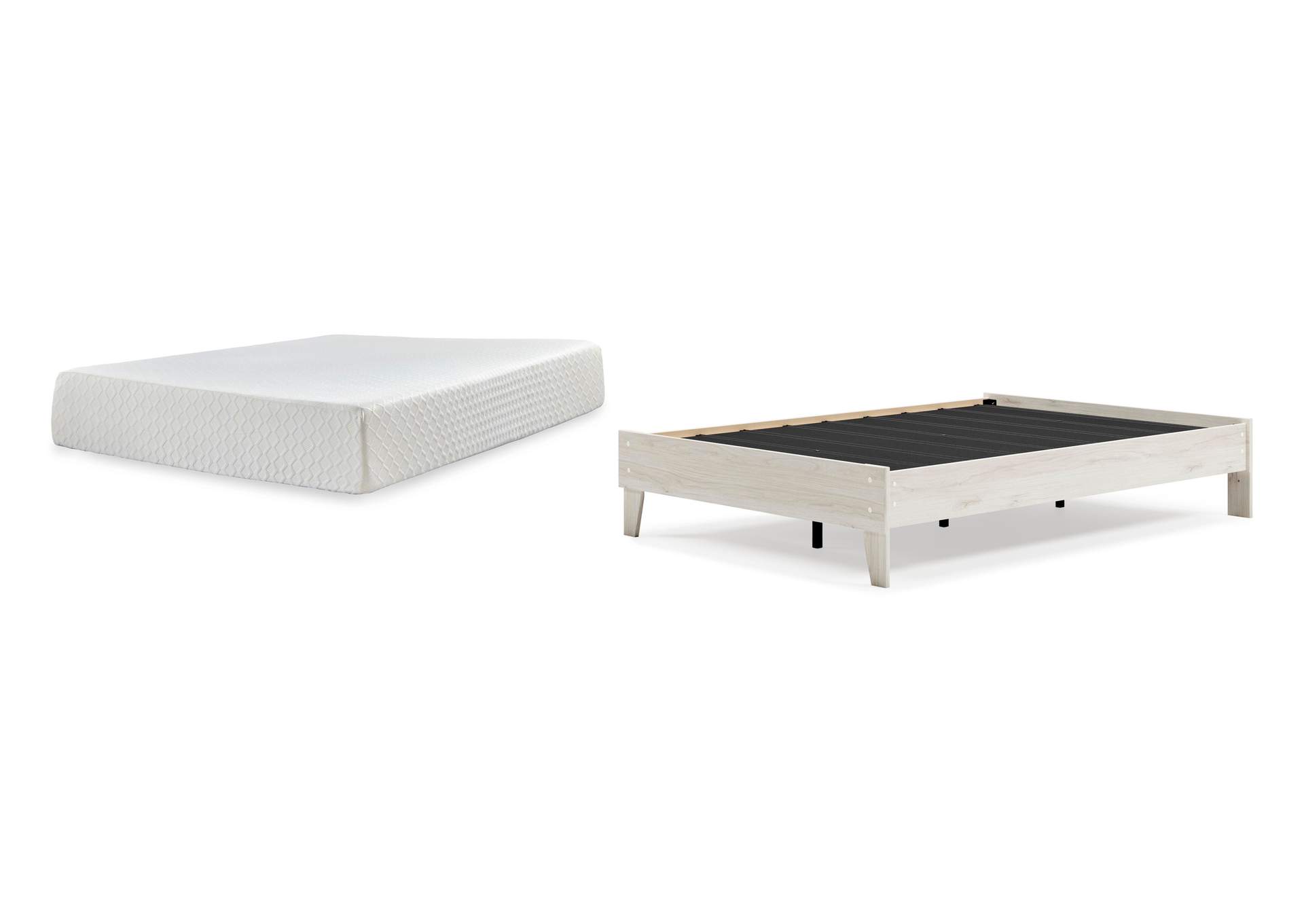 Socalle Full Platform Bed with Chime 12 Inch Plush Memory Foam Mattress image 1