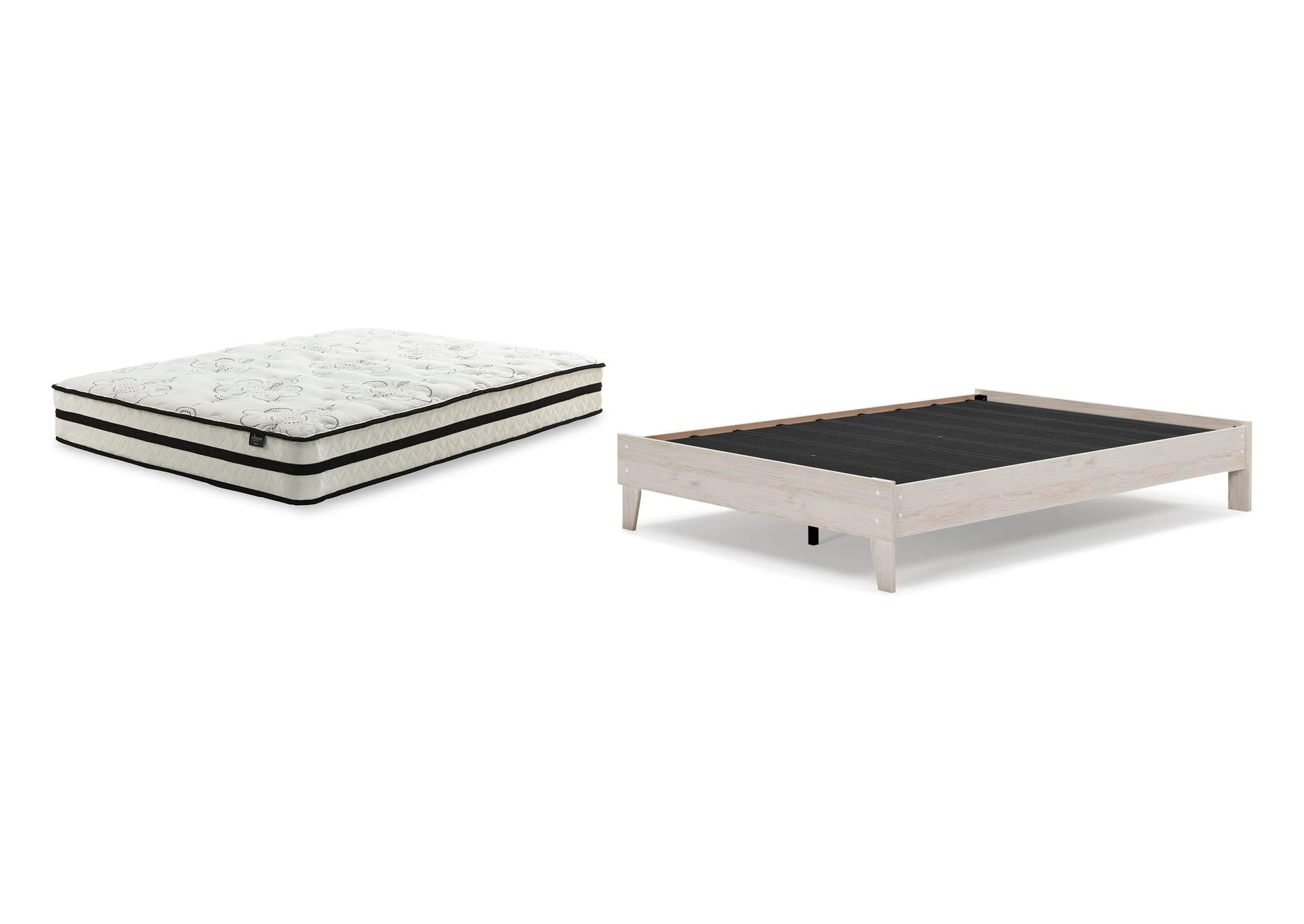 Socalle Queen Platform Bed with Chime 10 Inch Medium Hybrid Mattress image 1