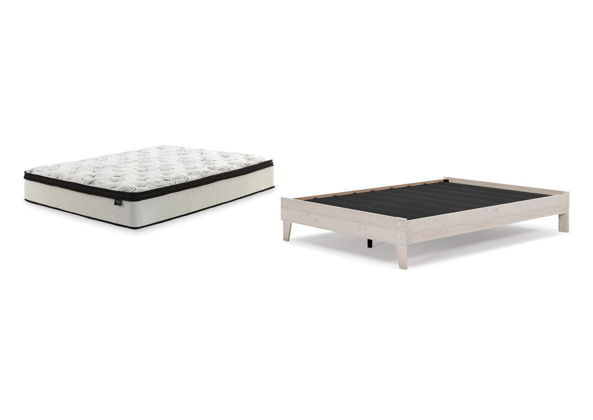 Socalle Queen Platform Bed with Chime 12 Inch Plush Hybrid Twin Mattress image 1