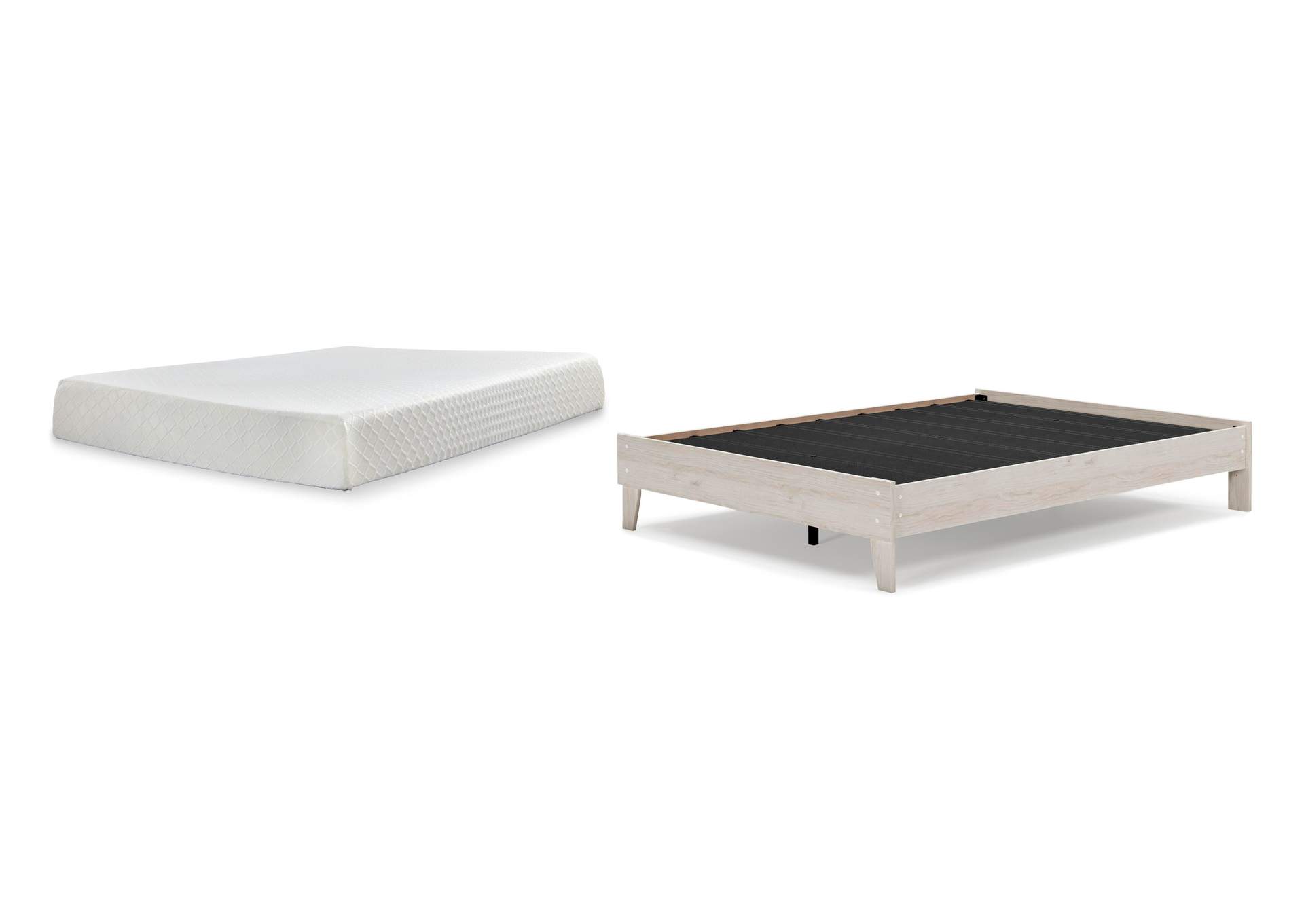 Socalle Queen Platform Bed with Chime 10 Inch Firm Memory Foam Mattress image 1