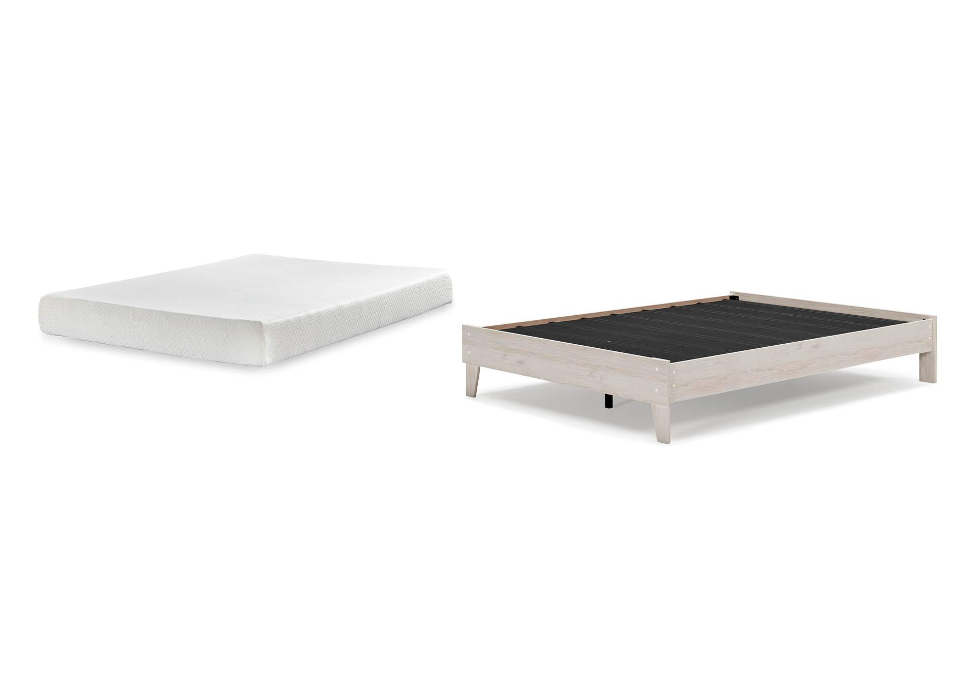 Socalle Queen Platform Bed with Chime 8 Inch Medium Memory Foam Mattress image 1