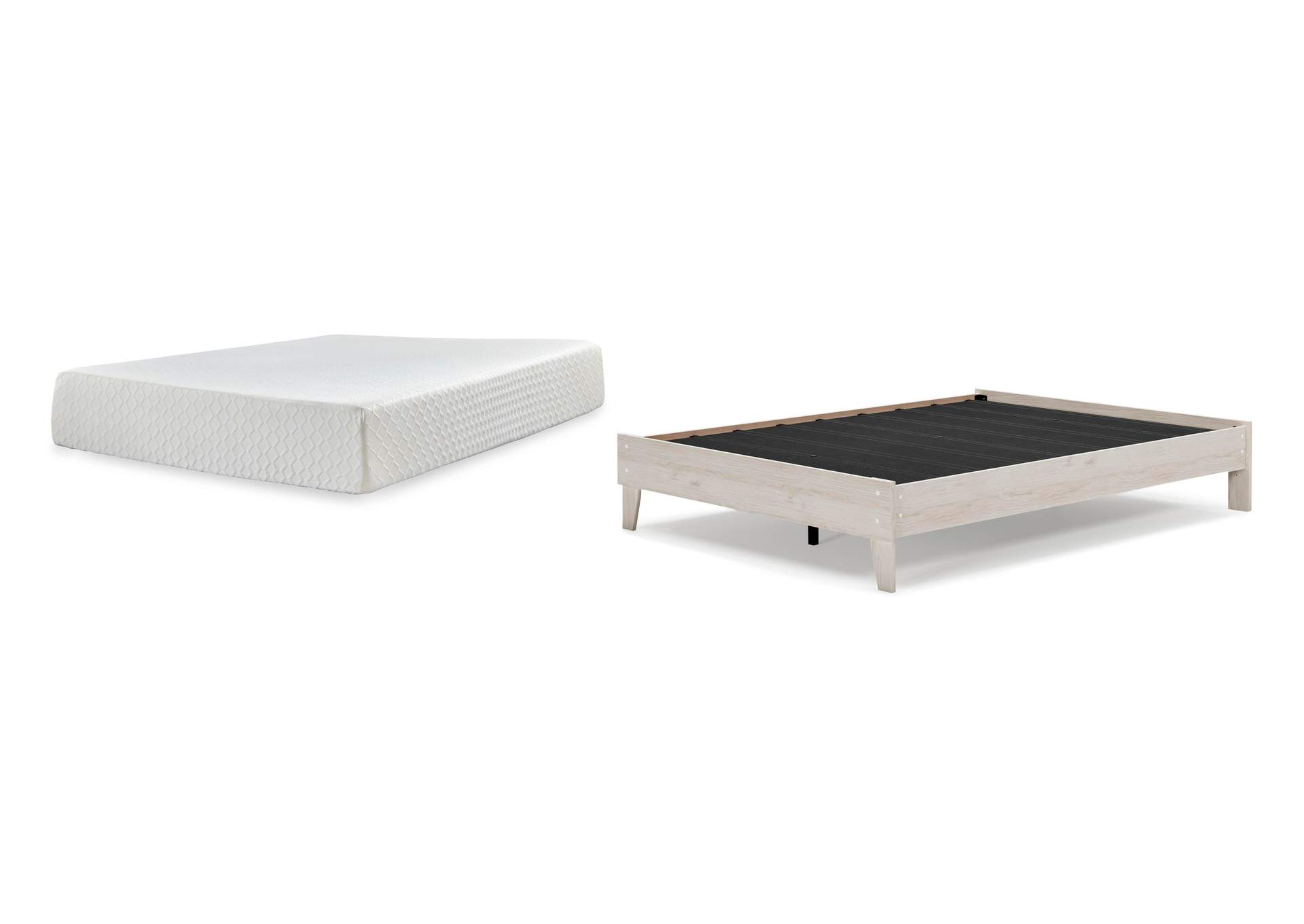 Socalle Queen Platform Bed with Chime 12 Inch Plush Memory Foam Mattress image 1