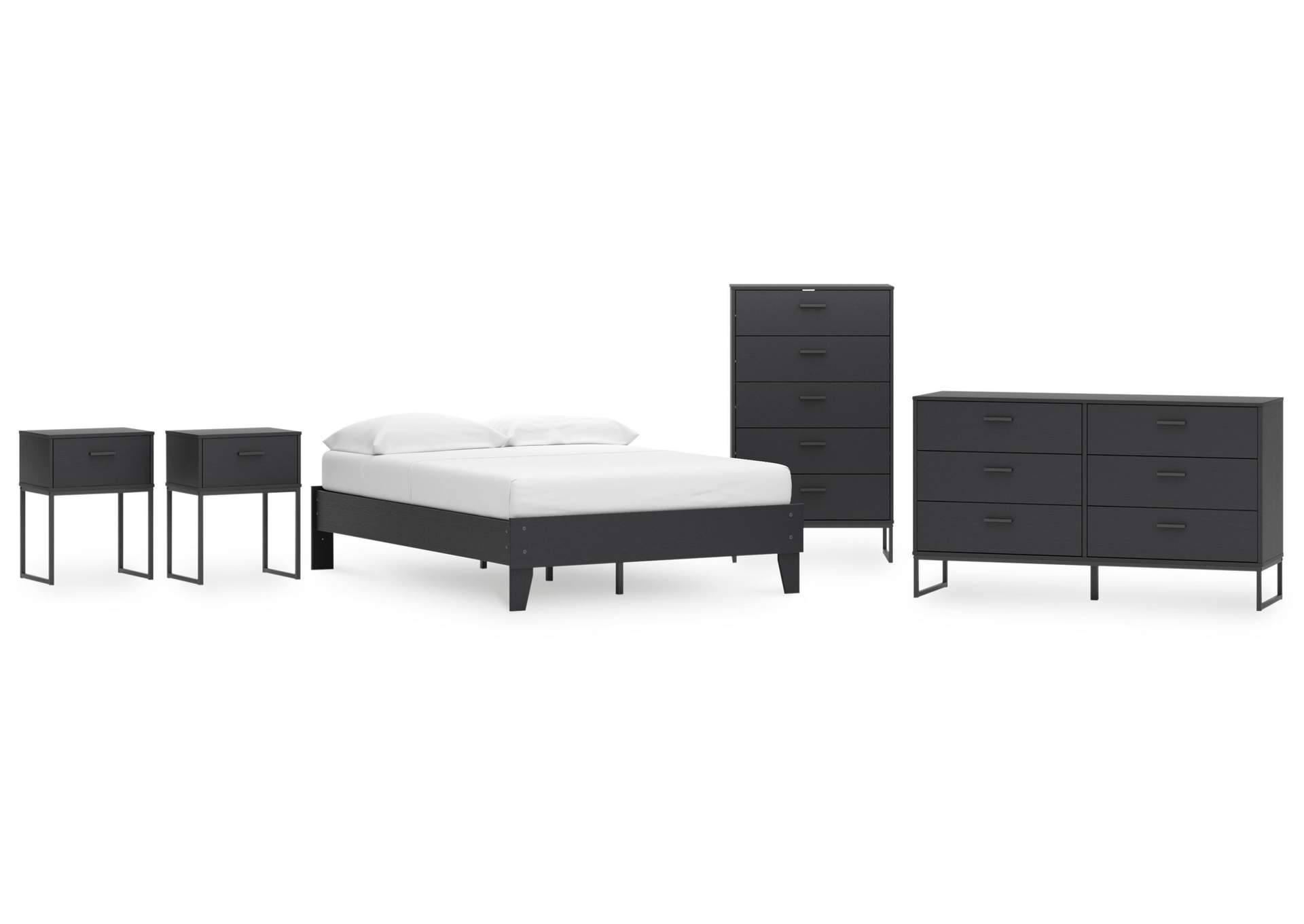 Socalle Full Platform Bed, Dresser, Chest and 2 Nightstands image 1