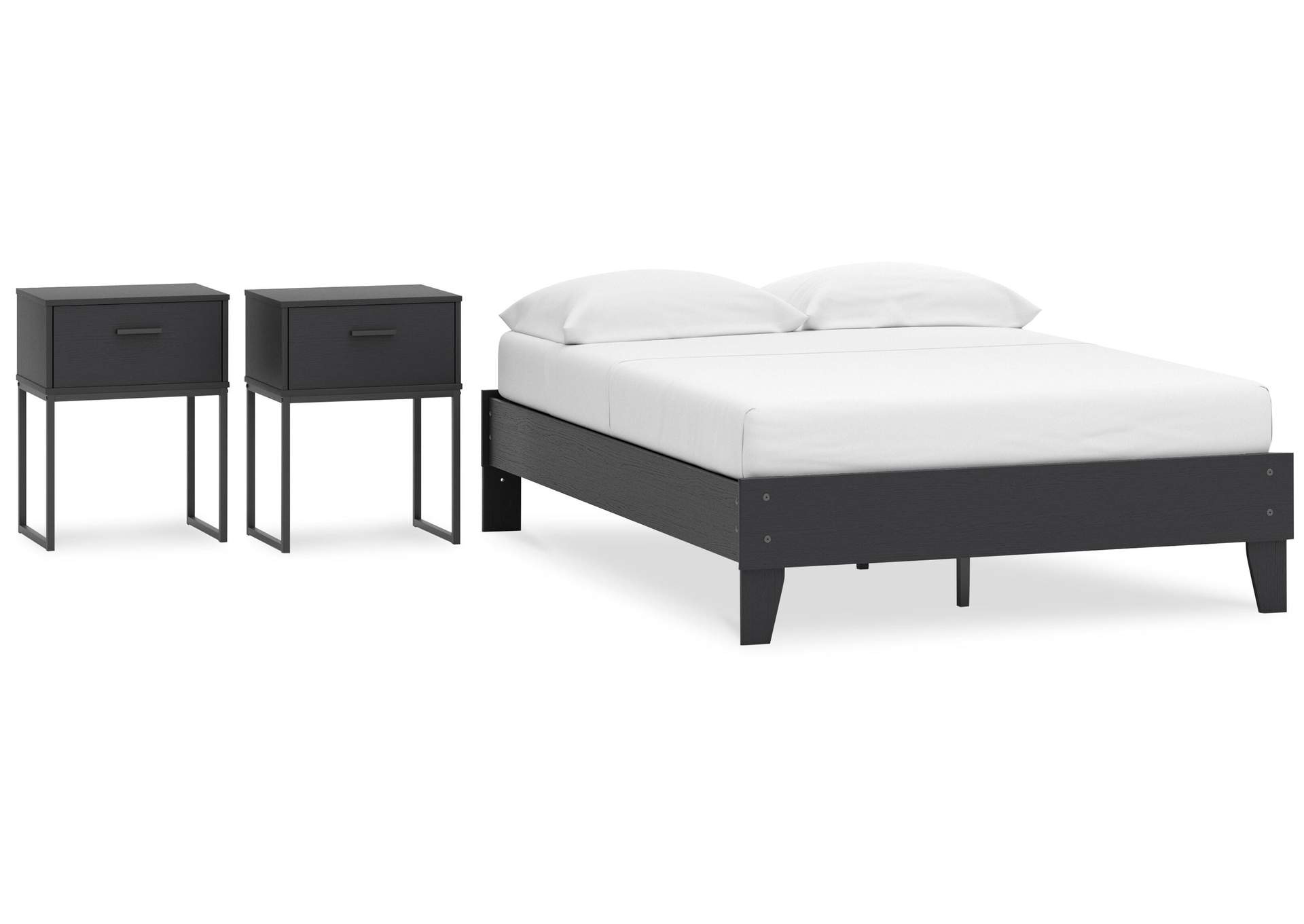 Socalle Full Platform Bed and 2 Nightstands image 1