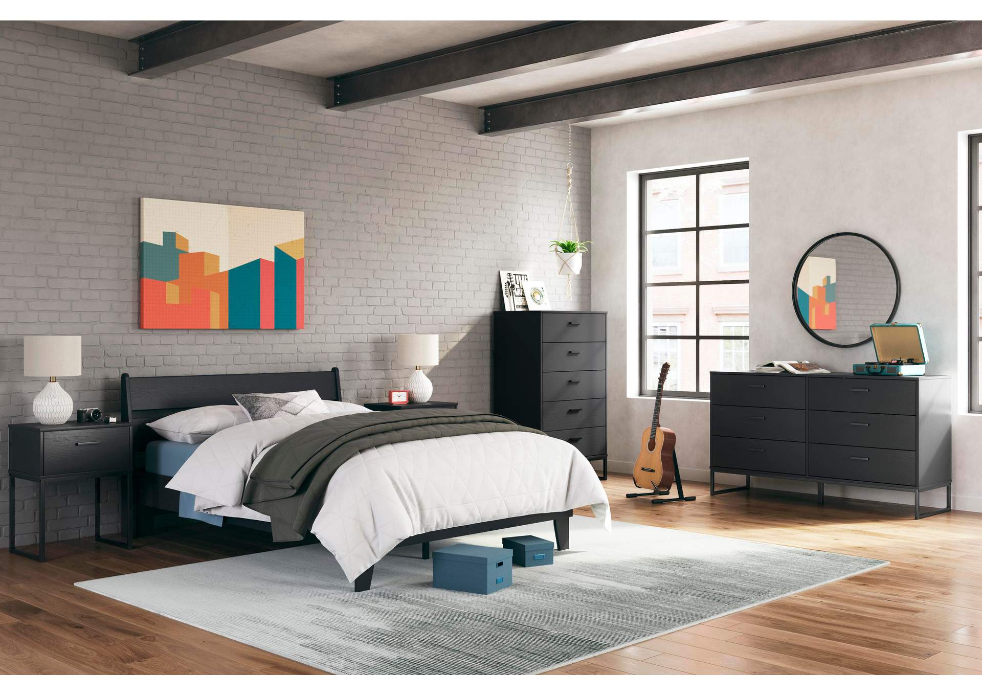 Socalle Full Panel Platform Bed and Dresser image 9