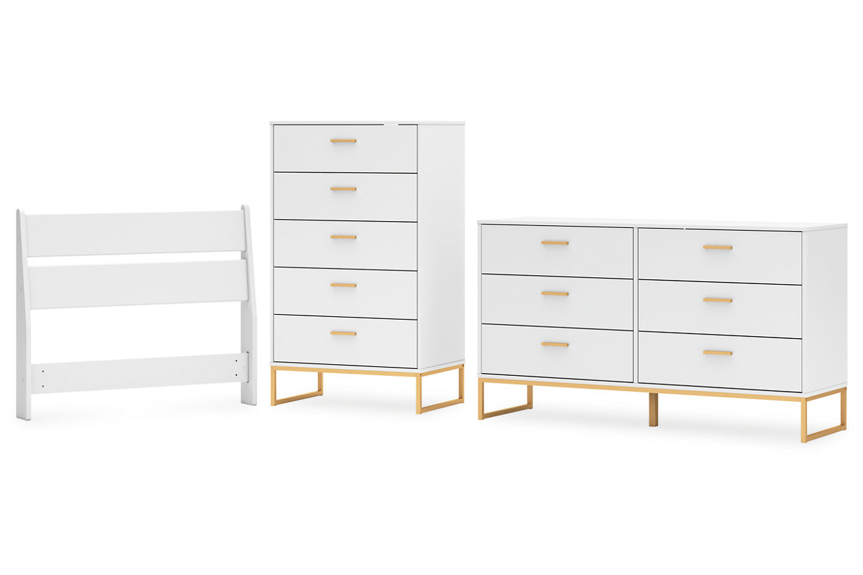 Socalle Twin Panel Headboard with Dresser and Chest