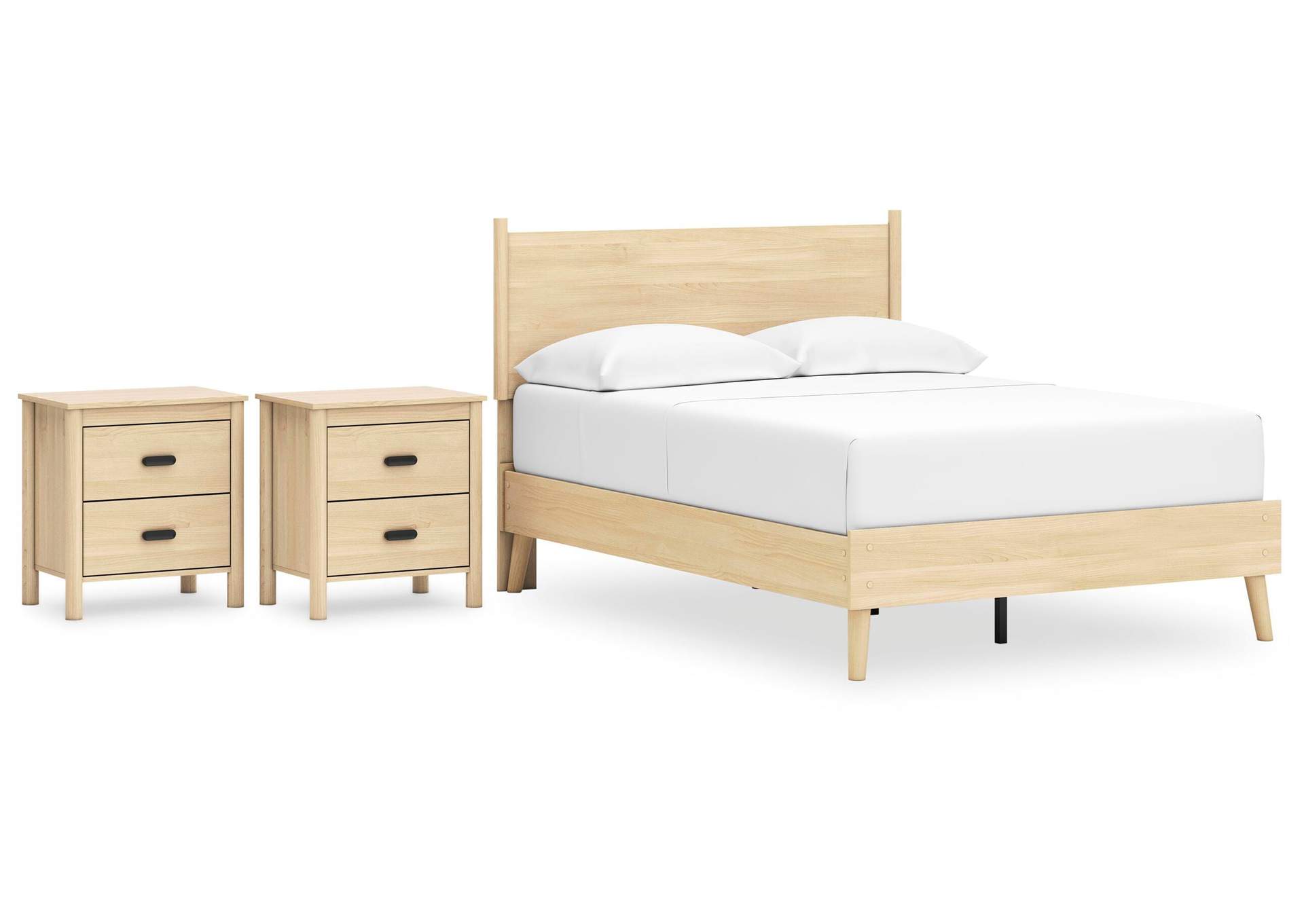 Cabinella Full Platform Panel Bed and 2 Nightstands image 1