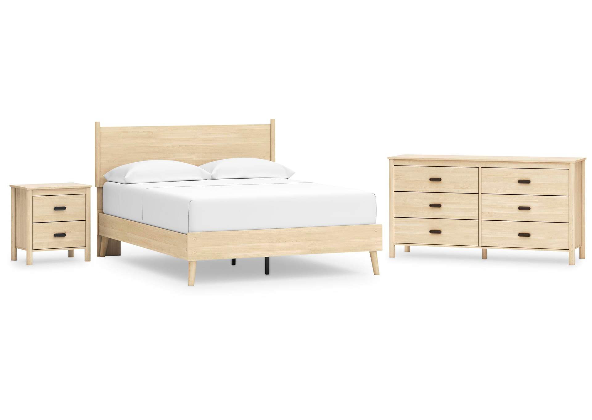 Cabinella Queen Platform Panel Bed, Dresser and Nightstand image 1