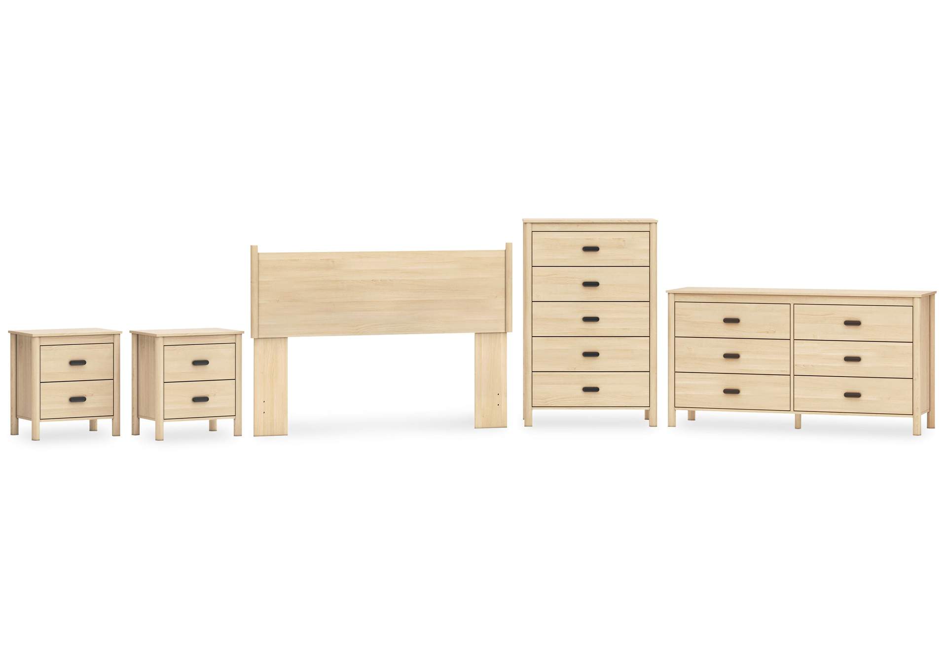 Cabinella Queen Panel Headboard, Dresser, Chest and 2 Nightstands image 1