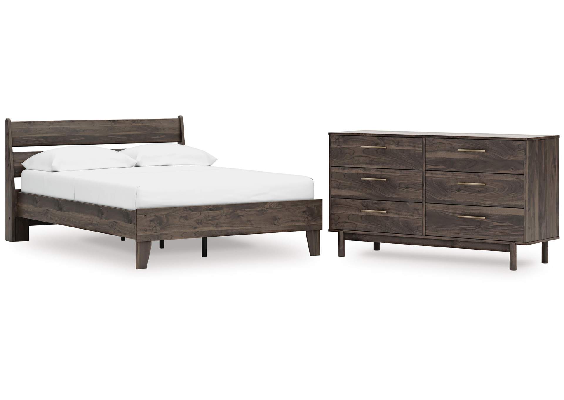 Calverson Full Panel Platform Bed and Dresser image 1