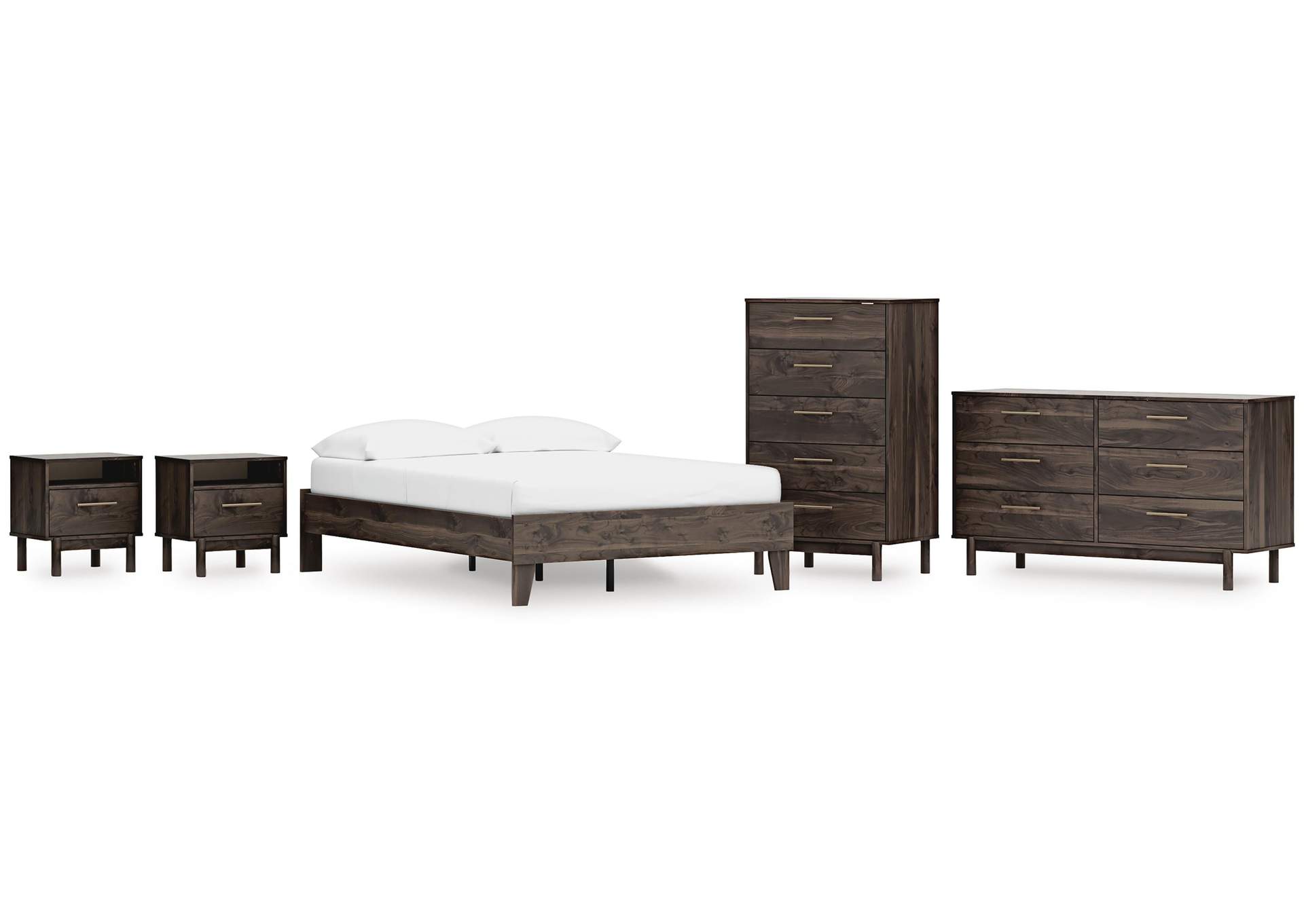 Calverson Full Platform Bed, Dresser, Chest and 2 Nightstands image 1