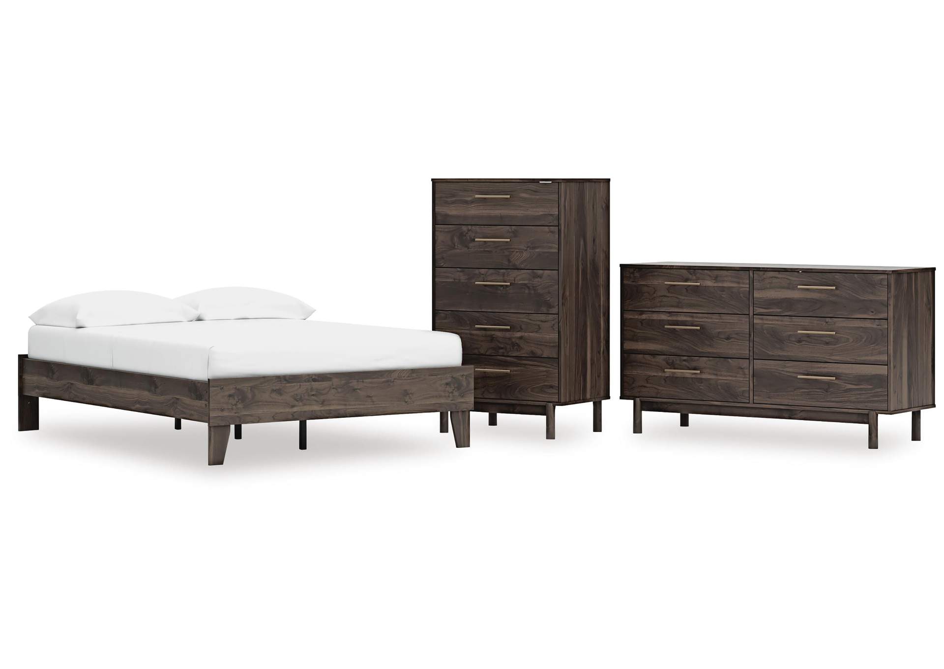 Calverson Full Platform Bed, Dresser and Chest image 1