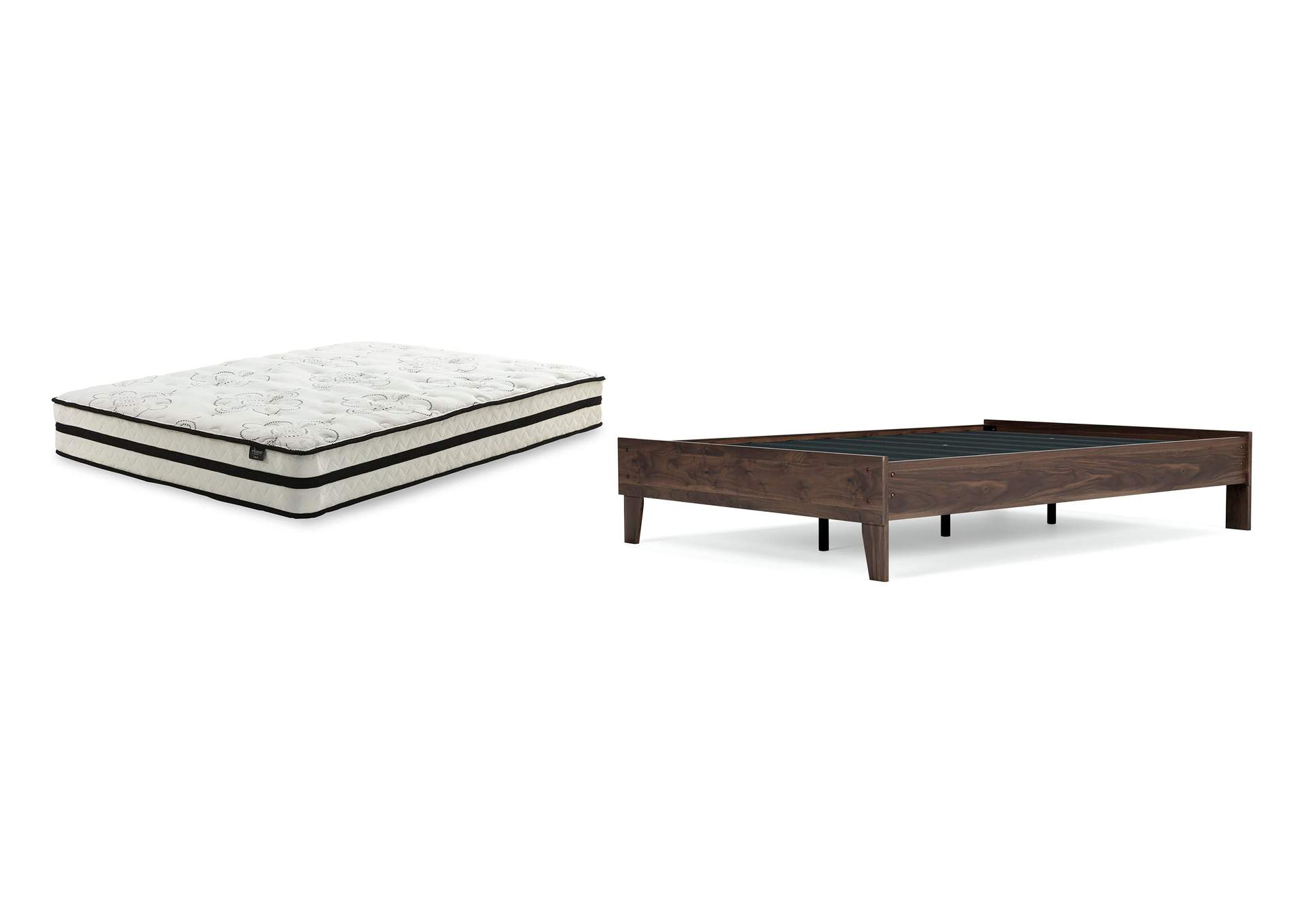 Calverson Full Platform Bed with Chime 10 Inch Medium Hybrid Mattress image 1