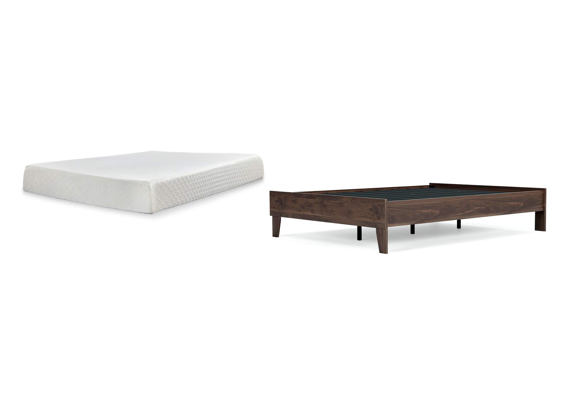 Calverson Full Platform Bed with Chime 10 Inch Firm Memory Foam Mattress image 1