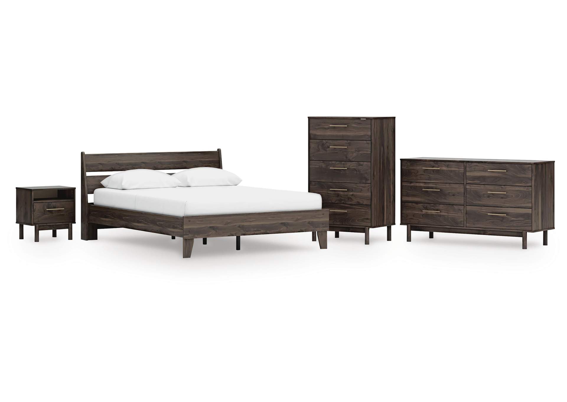 Calverson Queen Panel Platform Bed, Dresser, Chest and Nightstand image 1
